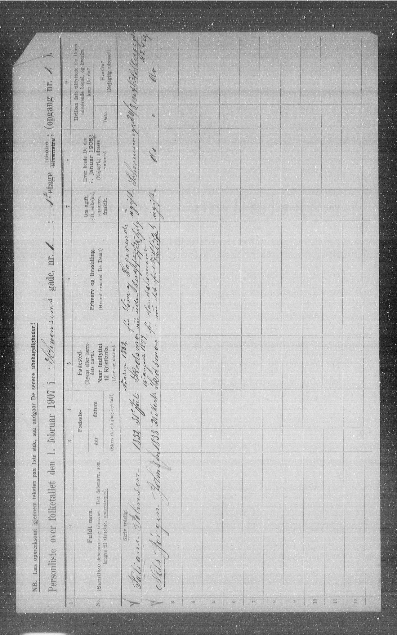 OBA, Municipal Census 1907 for Kristiania, 1907, p. 47317