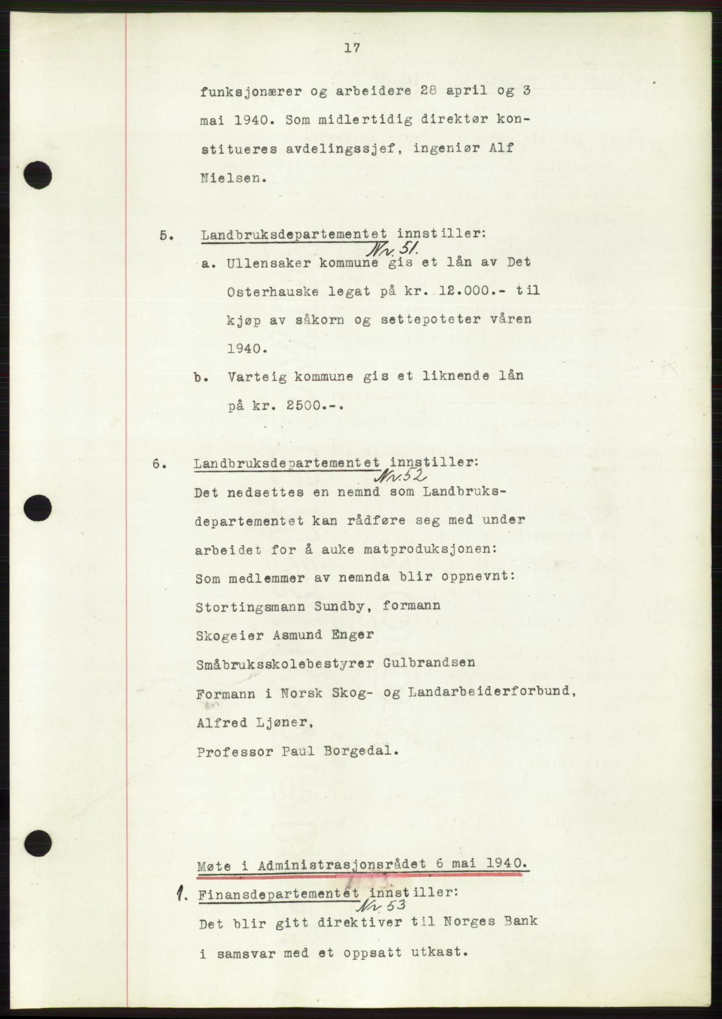 Administrasjonsrådet, AV/RA-S-1004/A/L0002: Vedtaksprotokoll 16/4-25/9, 1940, p. 21