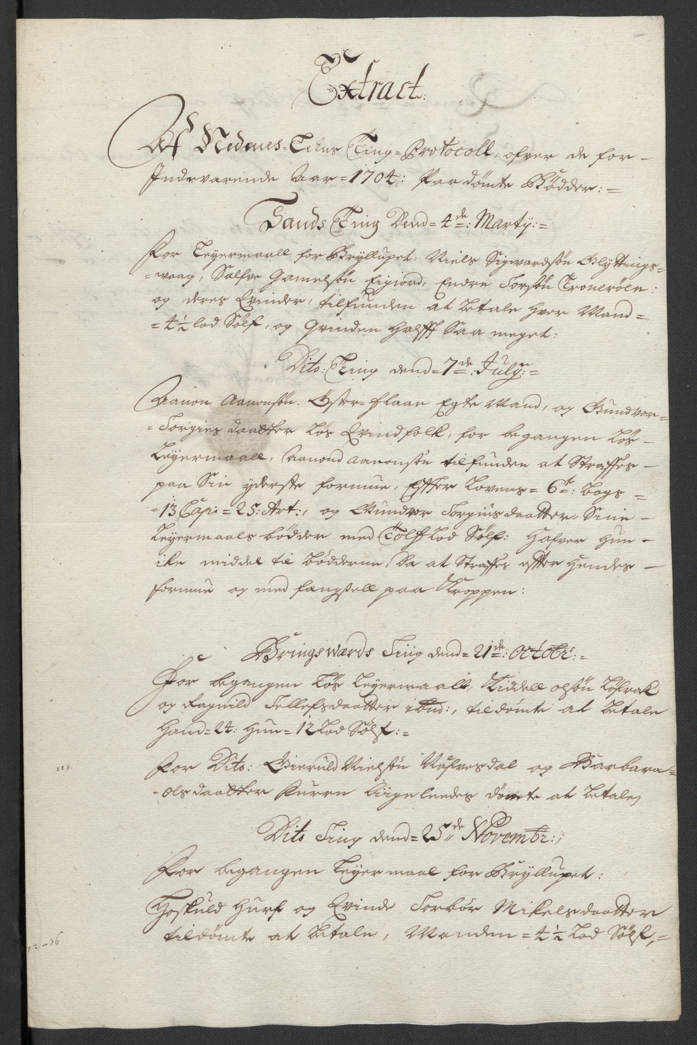 Rentekammeret inntil 1814, Reviderte regnskaper, Fogderegnskap, AV/RA-EA-4092/R39/L2317: Fogderegnskap Nedenes, 1704-1705, p. 31