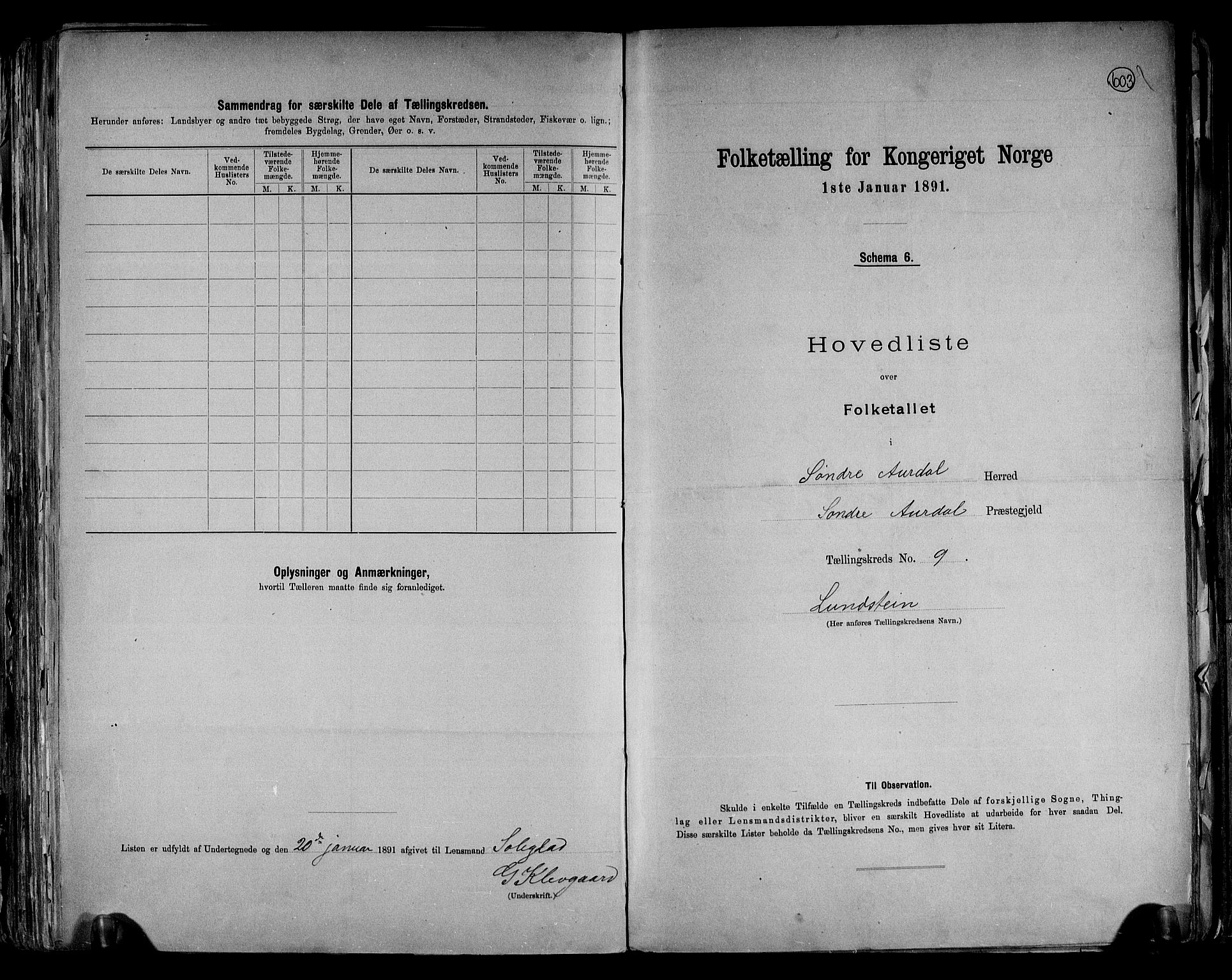 RA, 1891 census for 0540 Sør-Aurdal, 1891, p. 27