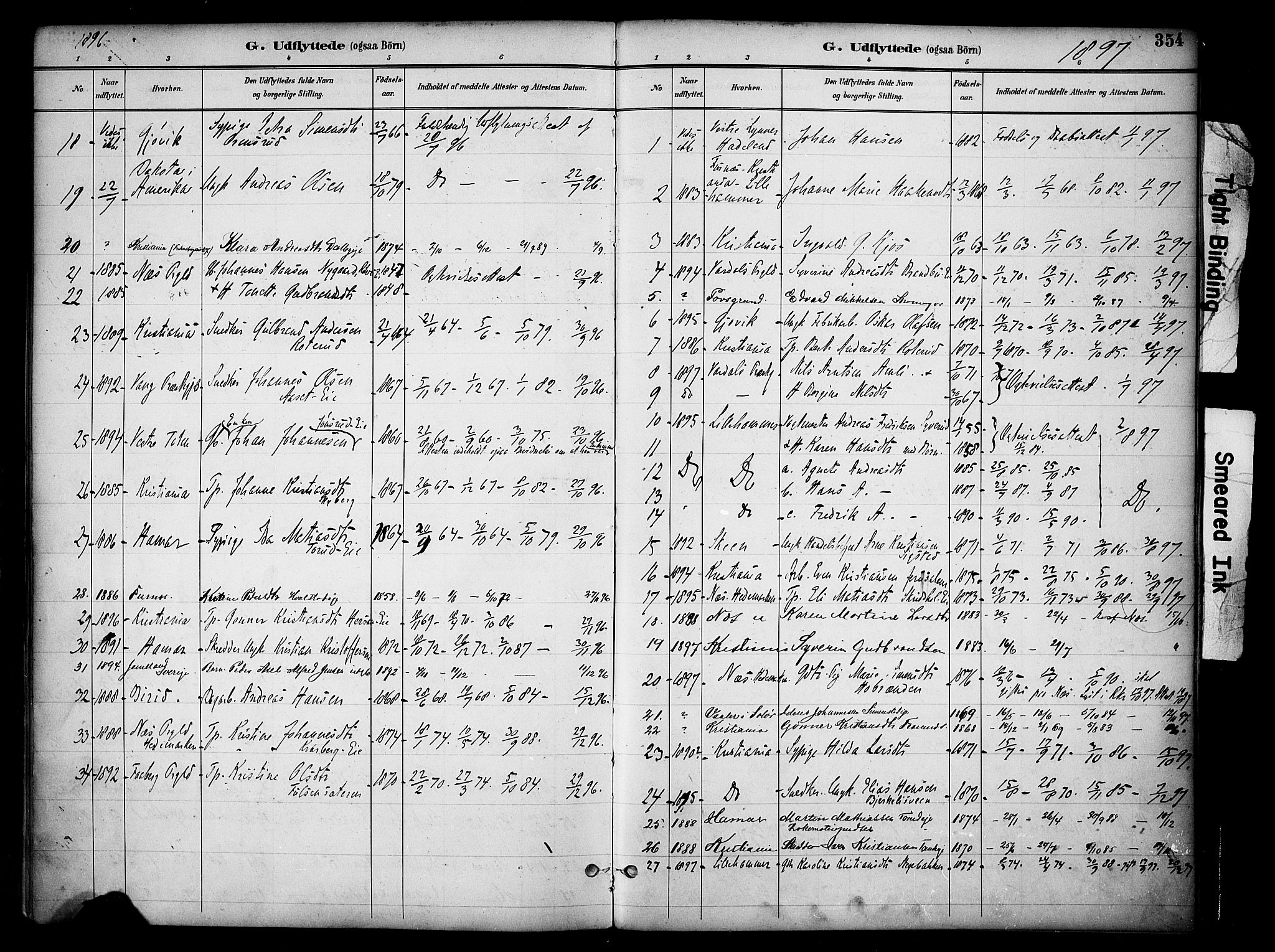 Ringsaker prestekontor, AV/SAH-PREST-014/K/Ka/L0017: Parish register (official) no. 17, 1891-1902, p. 354