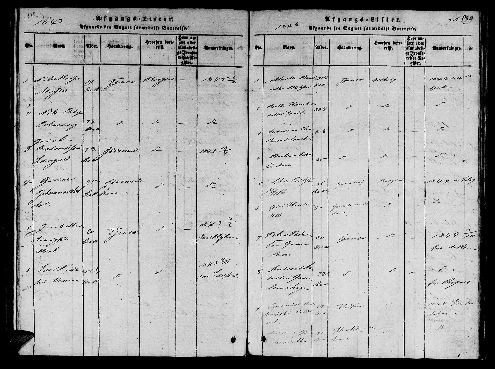 Ministerialprotokoller, klokkerbøker og fødselsregistre - Møre og Romsdal, SAT/A-1454/536/L0495: Parish register (official) no. 536A04, 1818-1847, p. 289