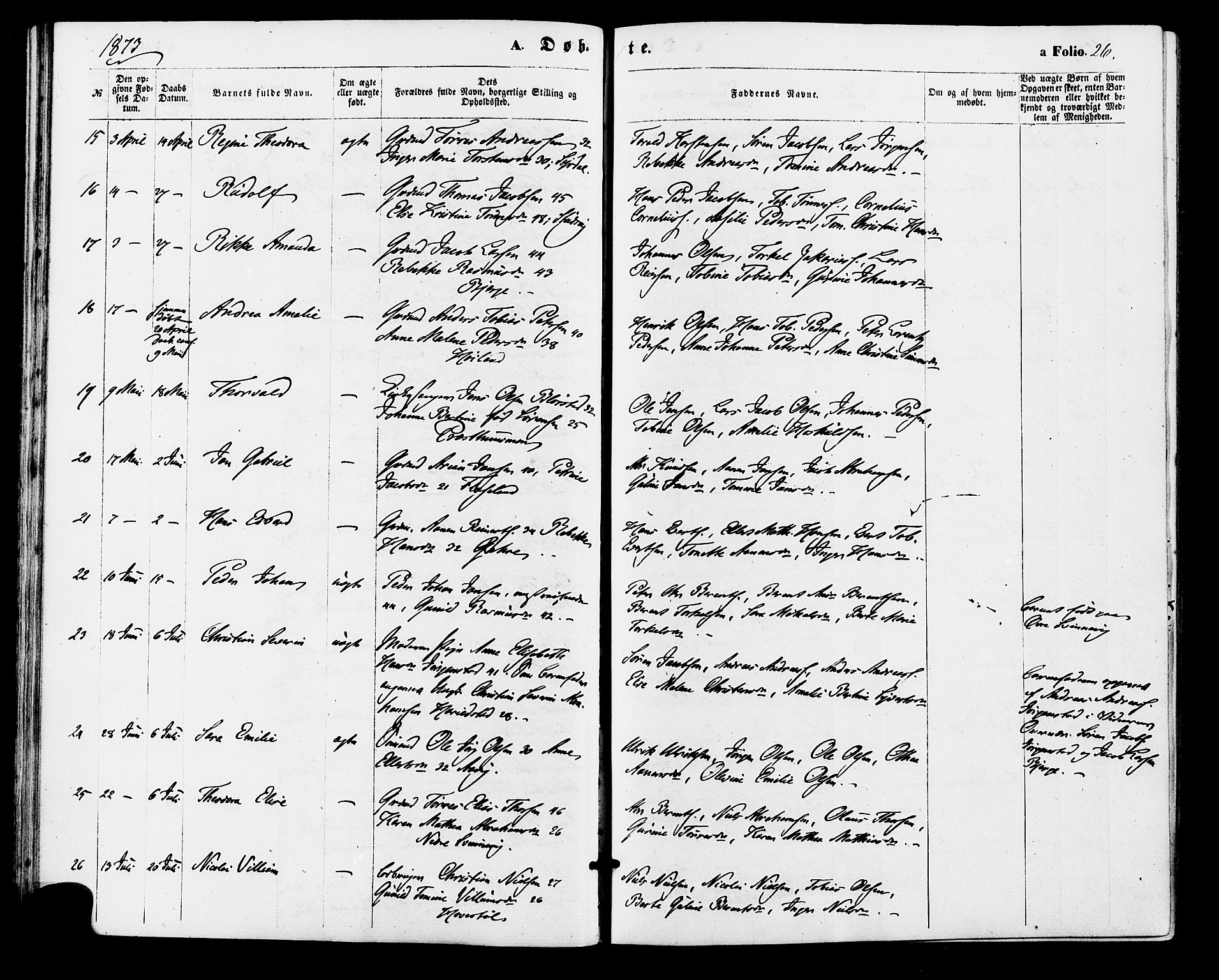 Sør-Audnedal sokneprestkontor, SAK/1111-0039/F/Fa/Faa/L0003: Parish register (official) no. A 3, 1868-1883, p. 26