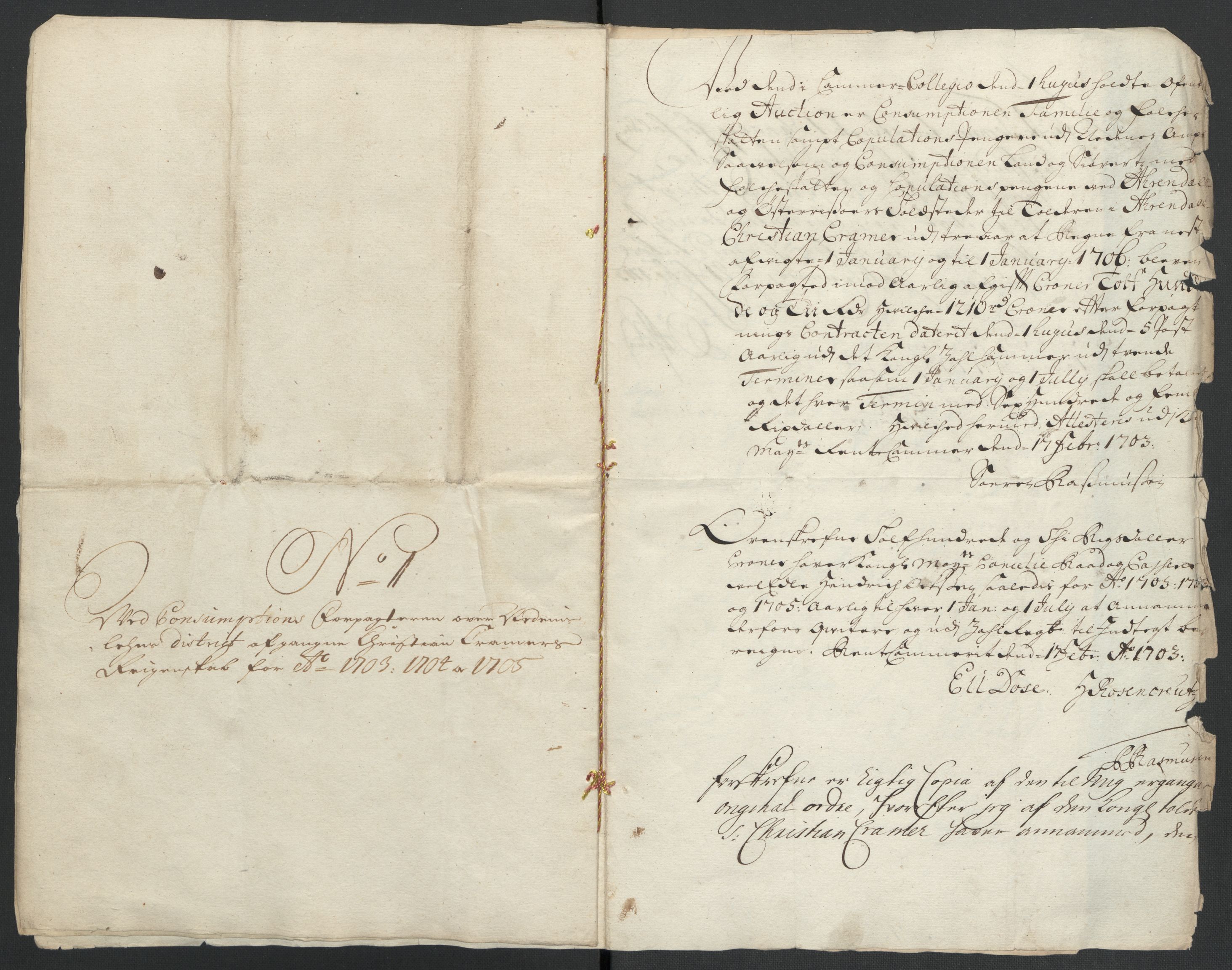 Rentekammeret inntil 1814, Reviderte regnskaper, Fogderegnskap, AV/RA-EA-4092/R39/L2317: Fogderegnskap Nedenes, 1704-1705, p. 131