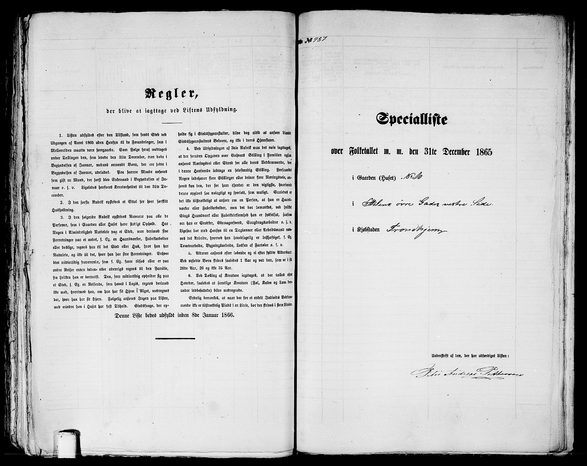 RA, 1865 census for Trondheim, 1865, p. 2053