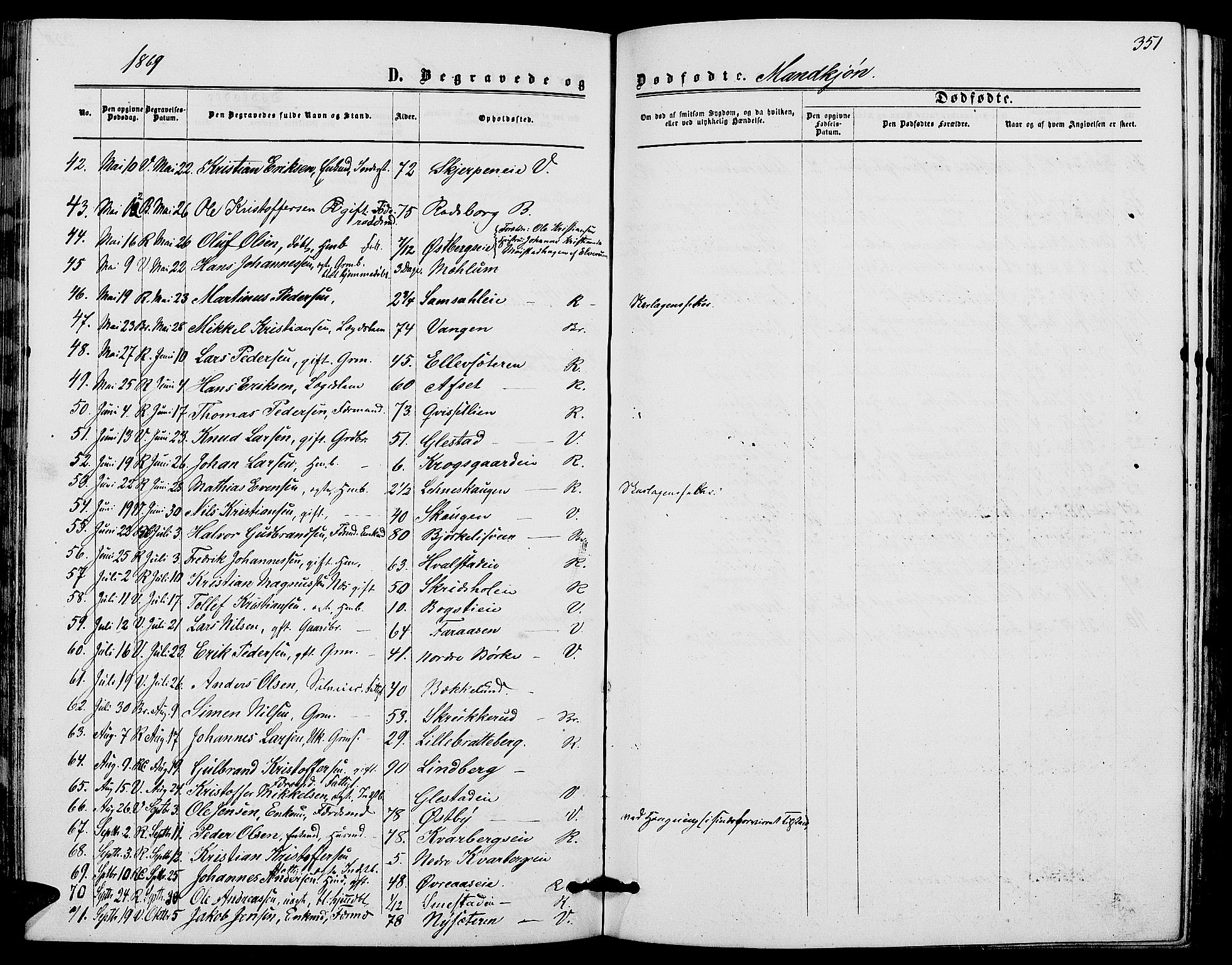 Ringsaker prestekontor, AV/SAH-PREST-014/L/La/L0007: Parish register (copy) no. 7, 1861-1869, p. 351