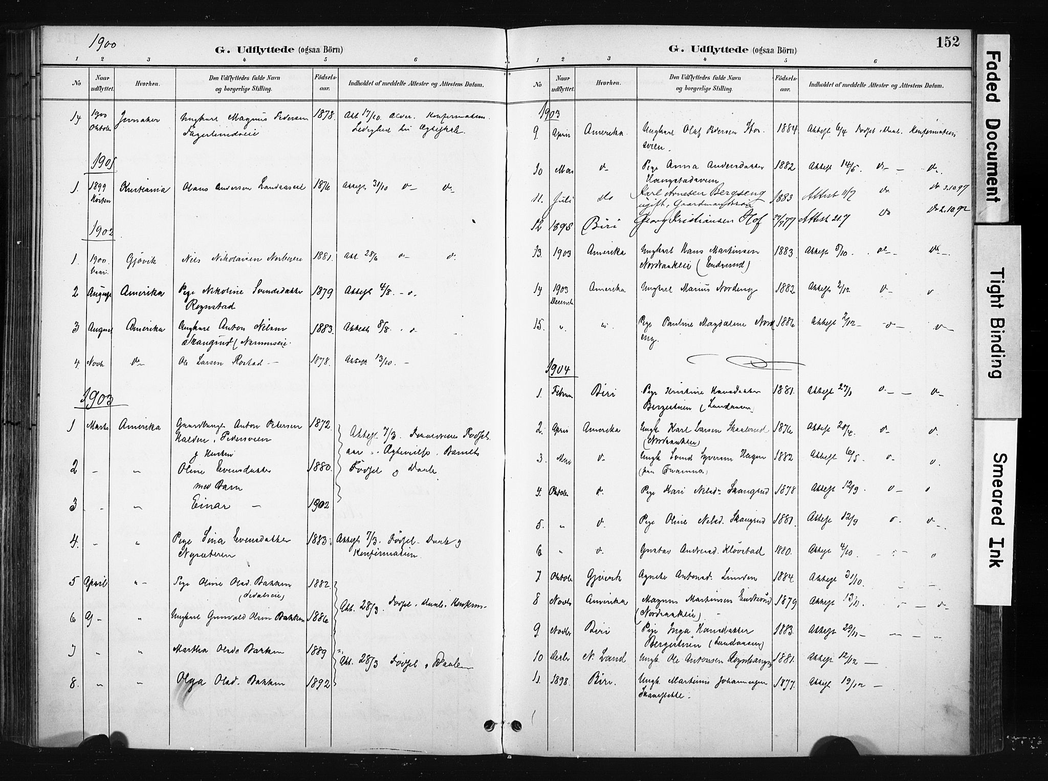 Søndre Land prestekontor, AV/SAH-PREST-122/K/L0004: Parish register (official) no. 4, 1895-1904, p. 152