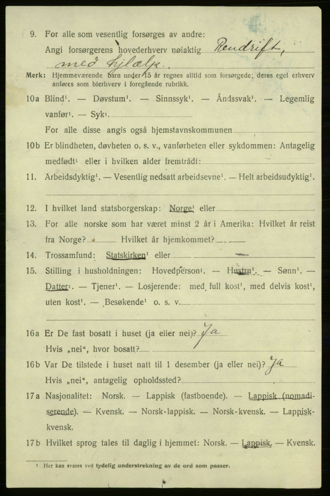 SATØ, 1920 census for Karasjok, 1920, p. 1925