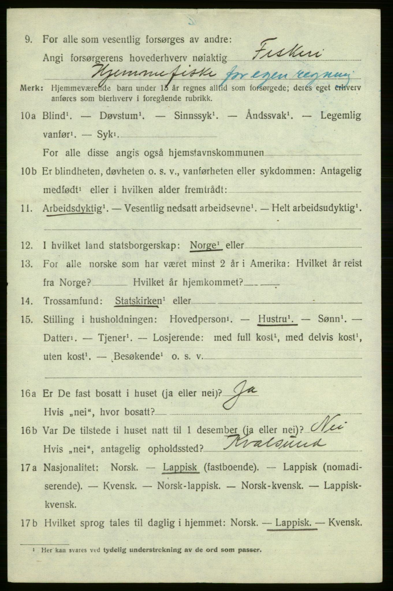 SATØ, 1920 census for , 1920, p. 2855
