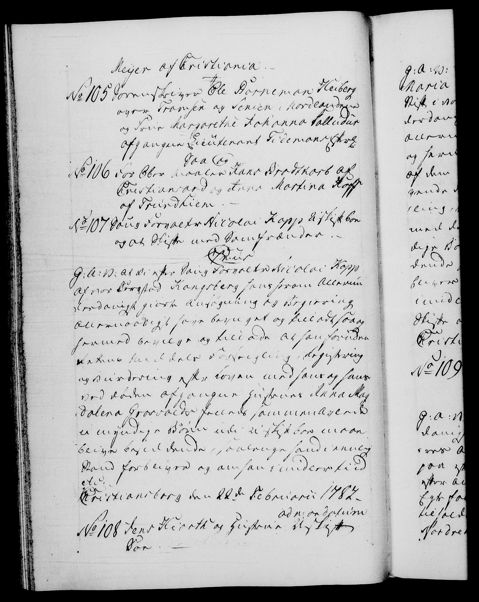 Danske Kanselli 1572-1799, RA/EA-3023/F/Fc/Fca/Fcaa/L0049: Norske registre, 1782-1783, p. 54b