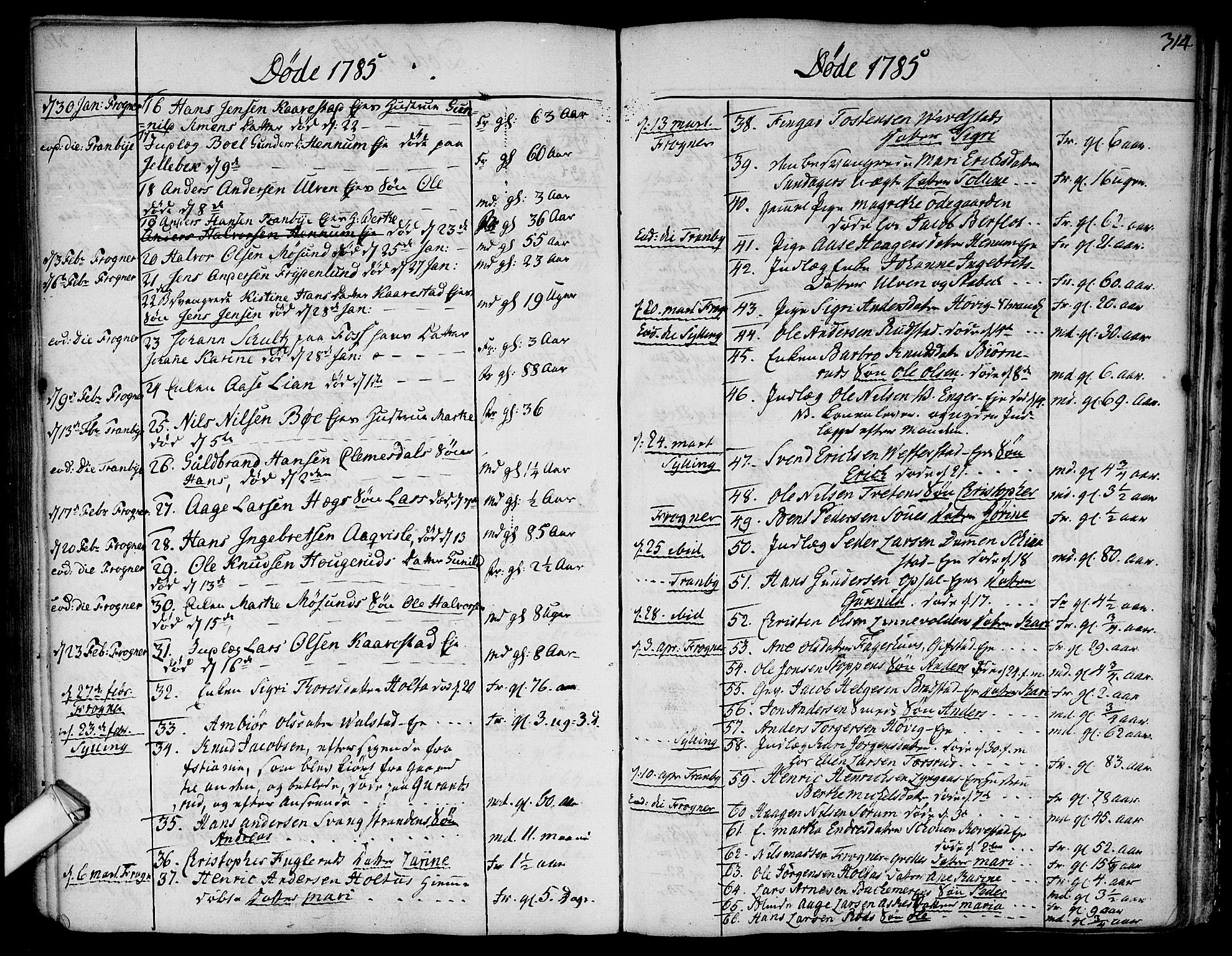 Lier kirkebøker, AV/SAKO-A-230/F/Fa/L0006: Parish register (official) no. I 6, 1777-1794, p. 313-314