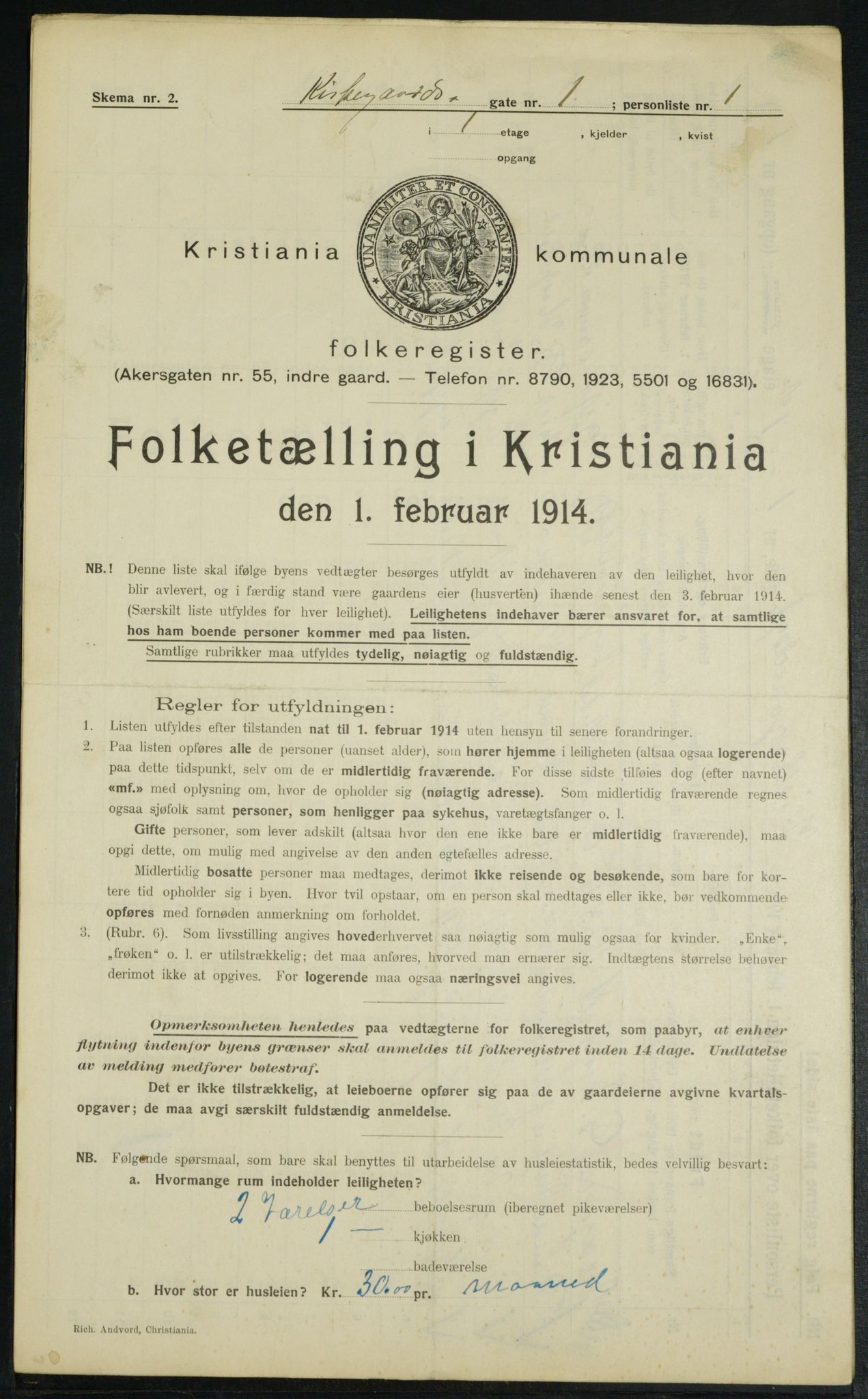 OBA, Municipal Census 1914 for Kristiania, 1914, p. 49983