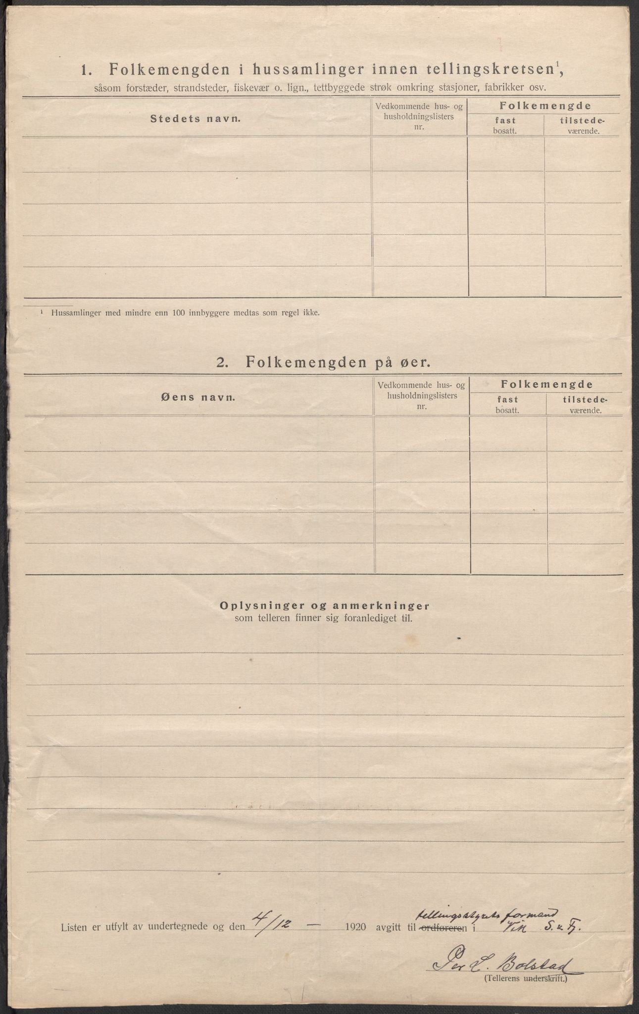 SAB, 1920 census for Vik, 1920, p. 47