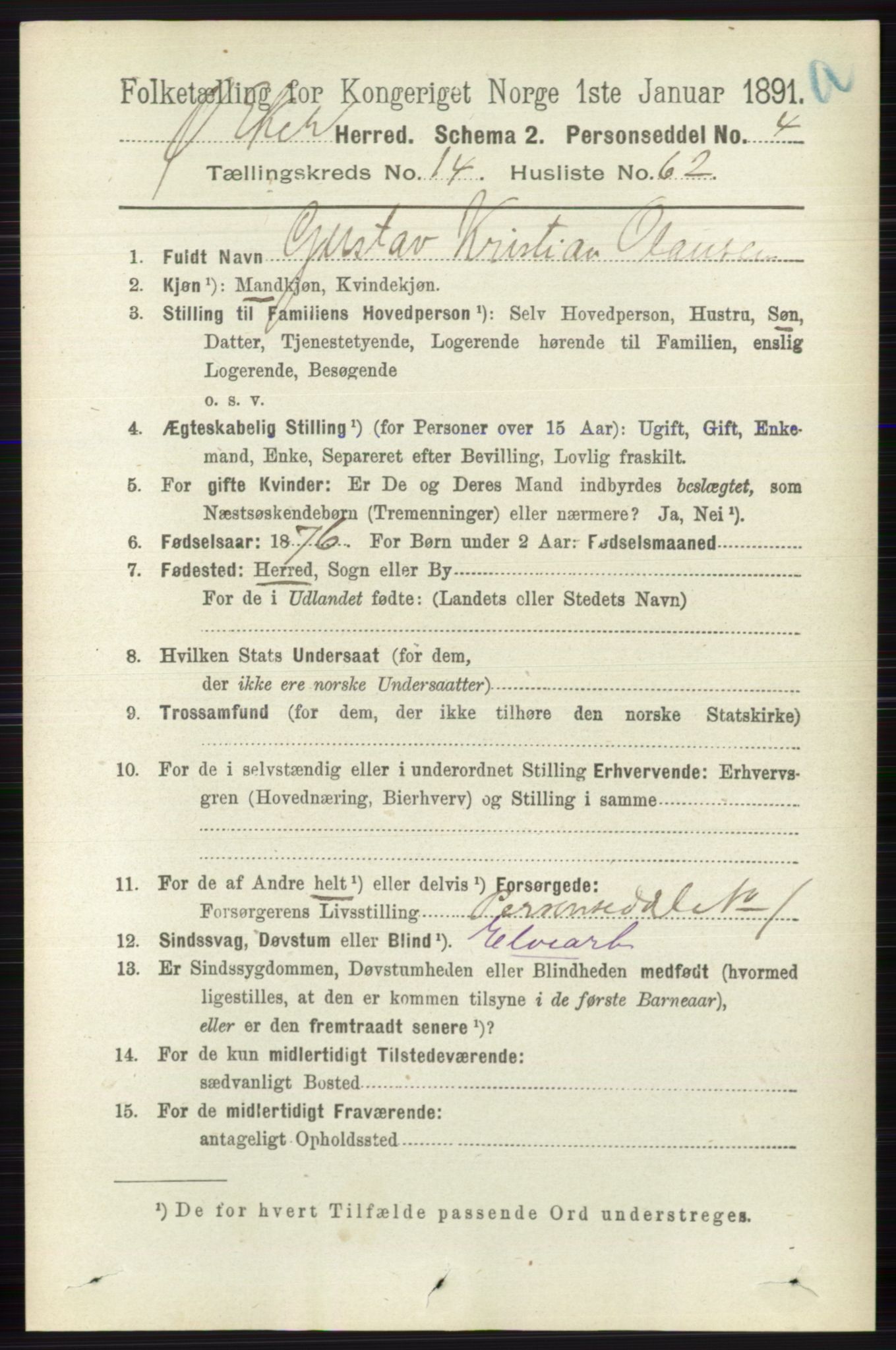 RA, 1891 census for 0624 Øvre Eiker, 1891, p. 6843