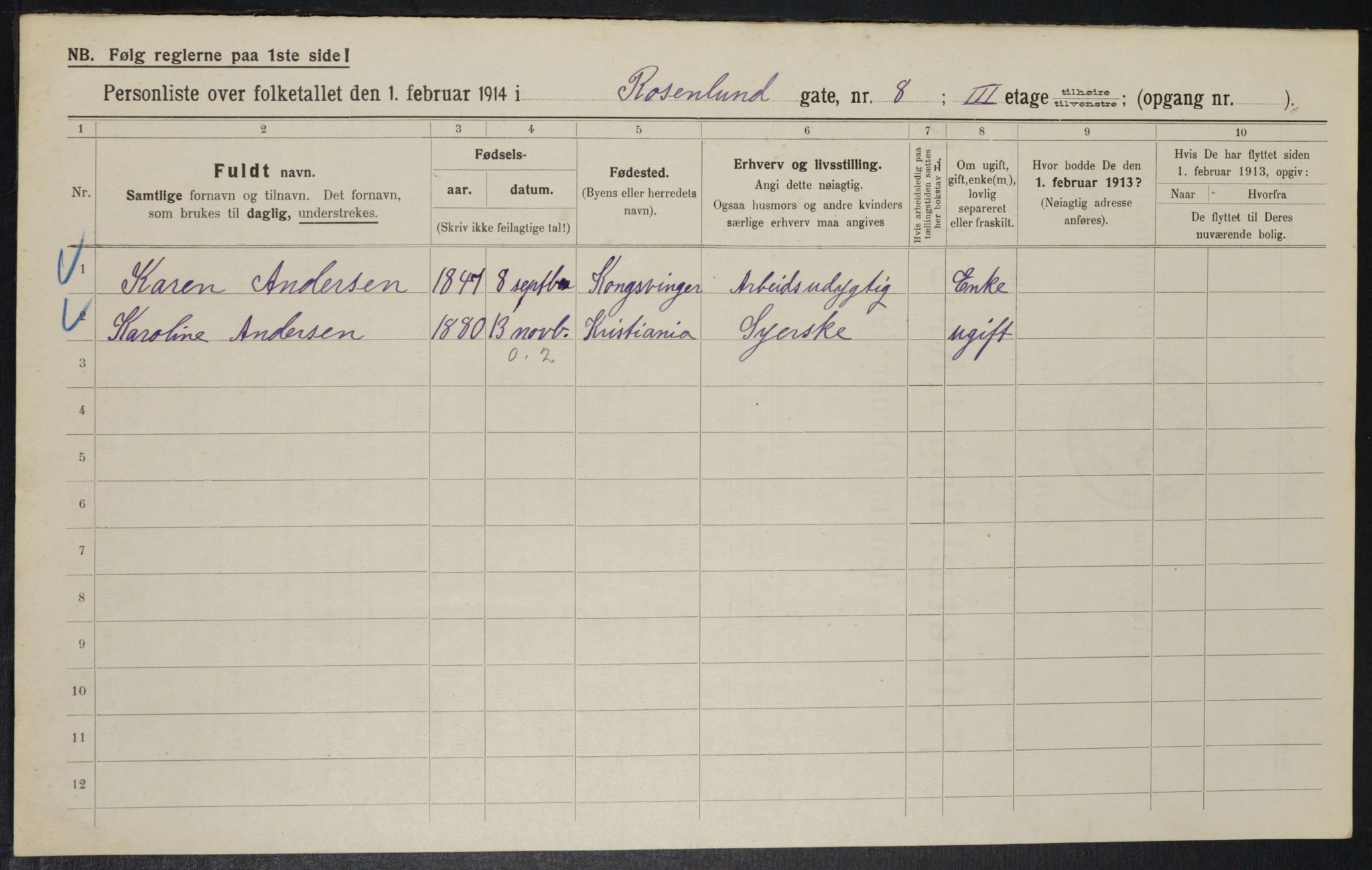 OBA, Municipal Census 1914 for Kristiania, 1914, p. 83932