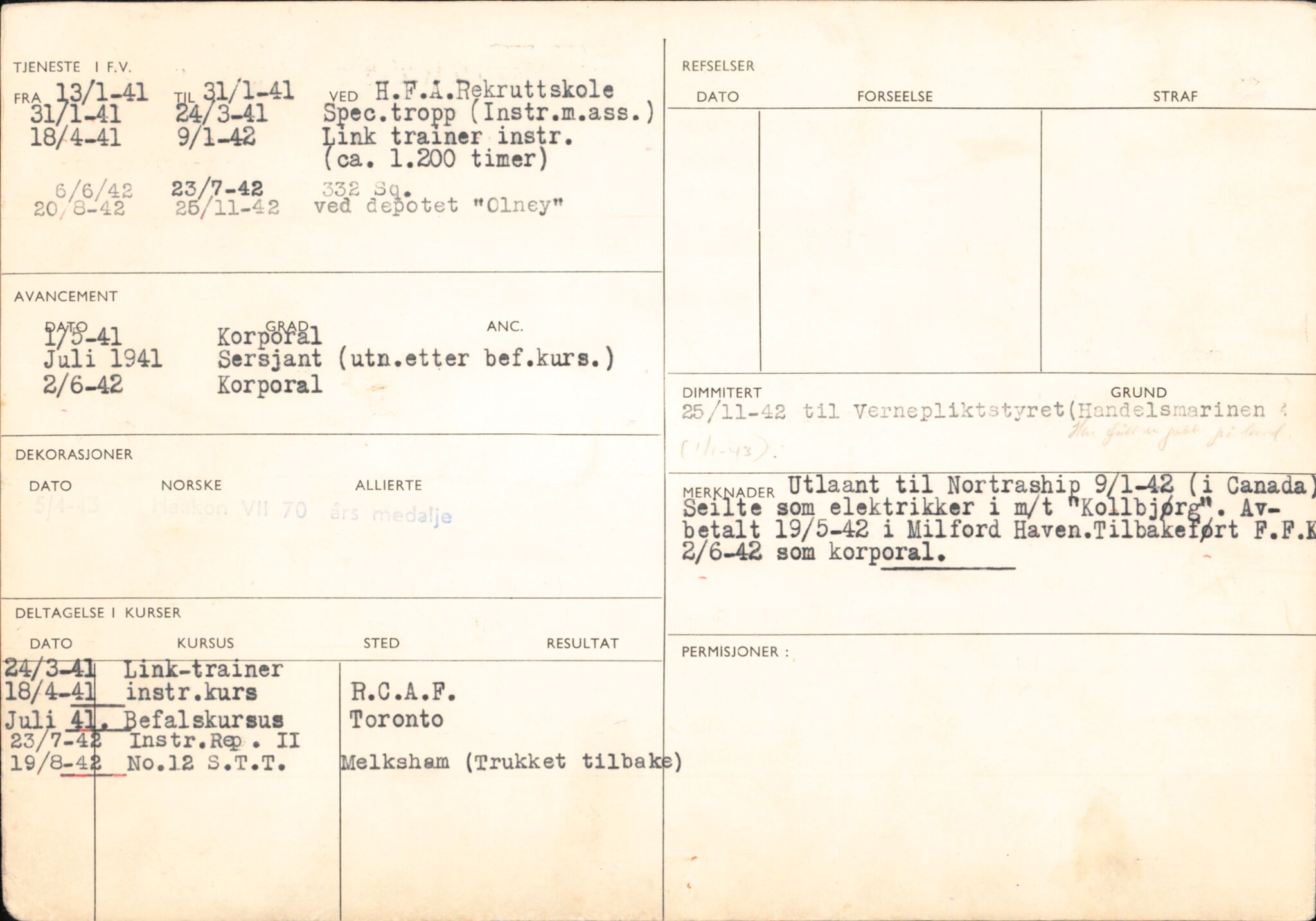 Forsvaret, Forsvarets overkommando/Luftforsvarsstaben, AV/RA-RAFA-4079/P/Pa/L0028: Personellpapirer, 1911, p. 162