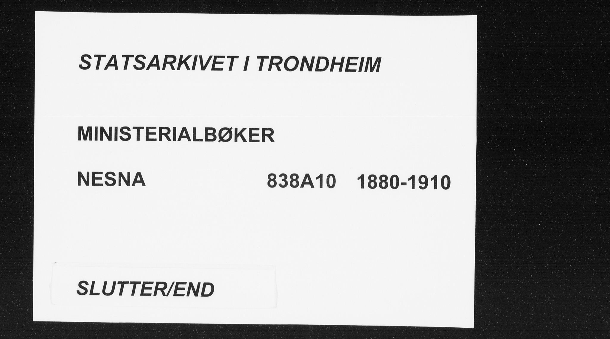 Ministerialprotokoller, klokkerbøker og fødselsregistre - Nordland, AV/SAT-A-1459/838/L0552: Parish register (official) no. 838A10, 1880-1910