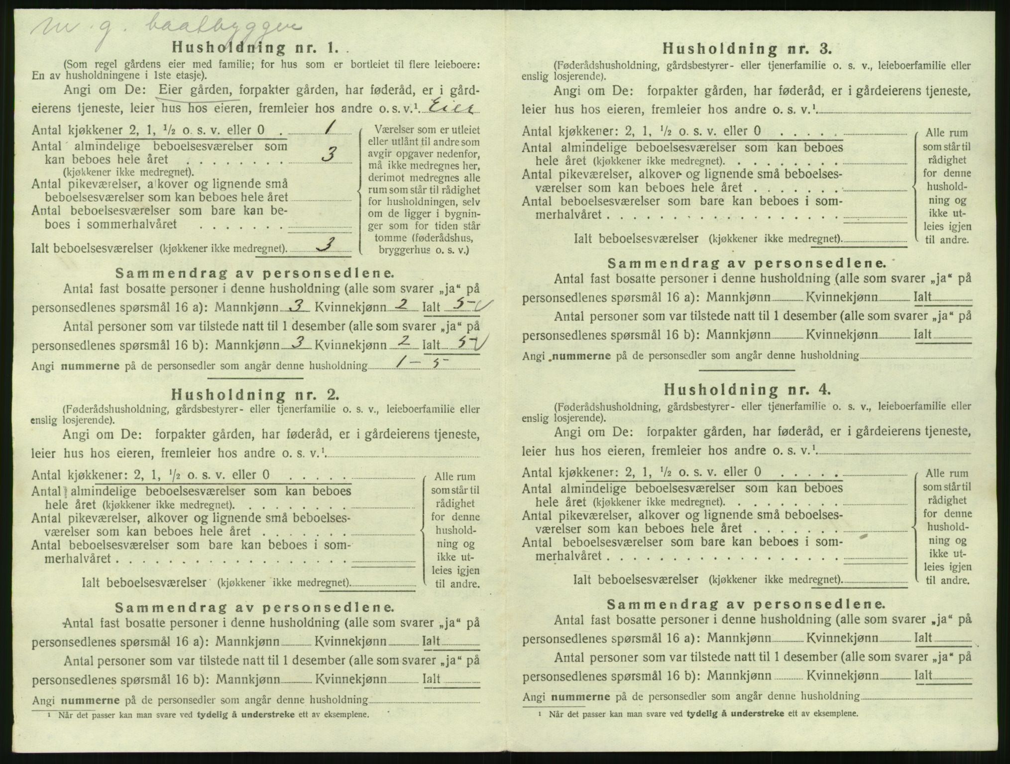 SAT, 1920 census for Veøy, 1920, p. 882