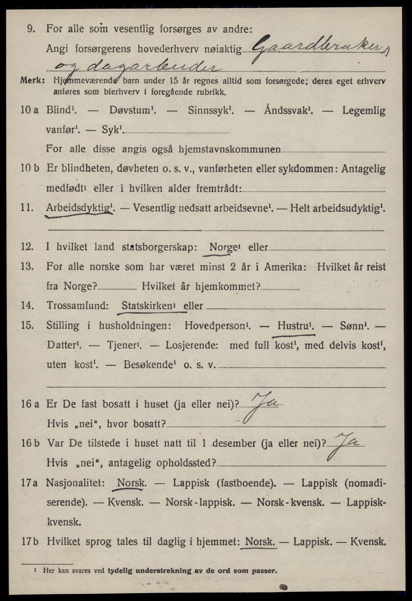 SAT, 1920 census for Soknedal, 1920, p. 3979