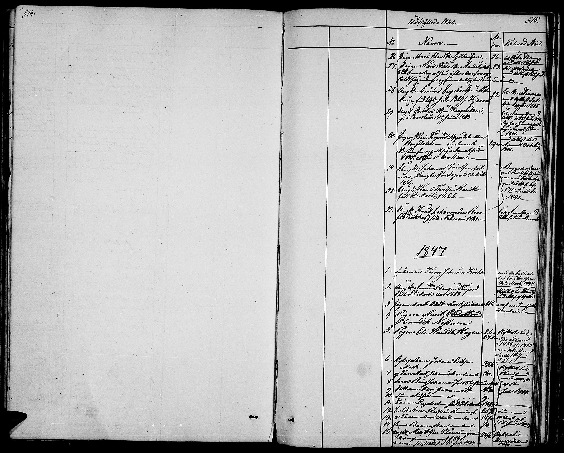Ringebu prestekontor, SAH/PREST-082/H/Ha/Hab/L0002: Parish register (copy) no. 2, 1839-1853, p. 514-515