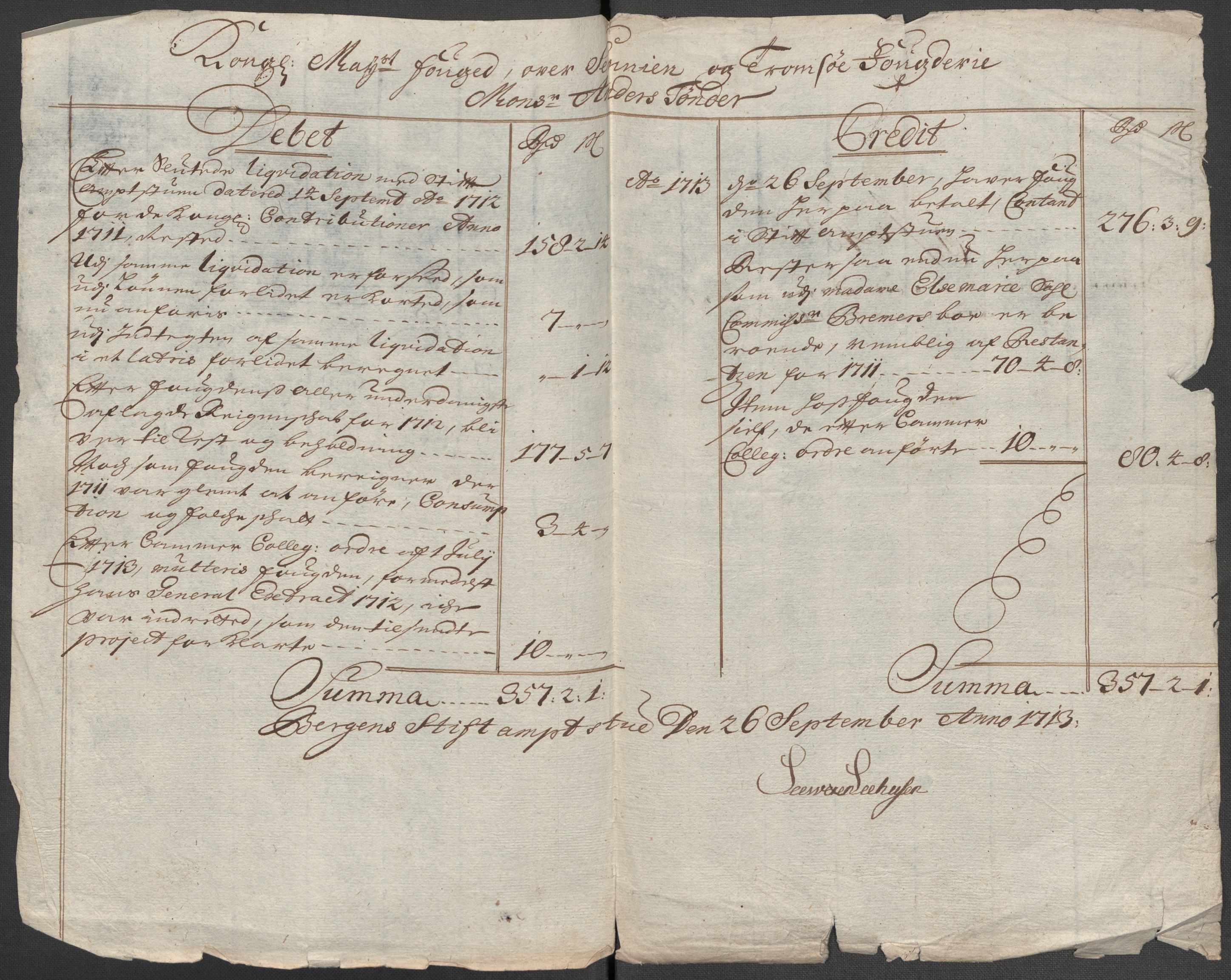 Rentekammeret inntil 1814, Reviderte regnskaper, Fogderegnskap, AV/RA-EA-4092/R68/L4759: Fogderegnskap Senja og Troms, 1713, p. 226