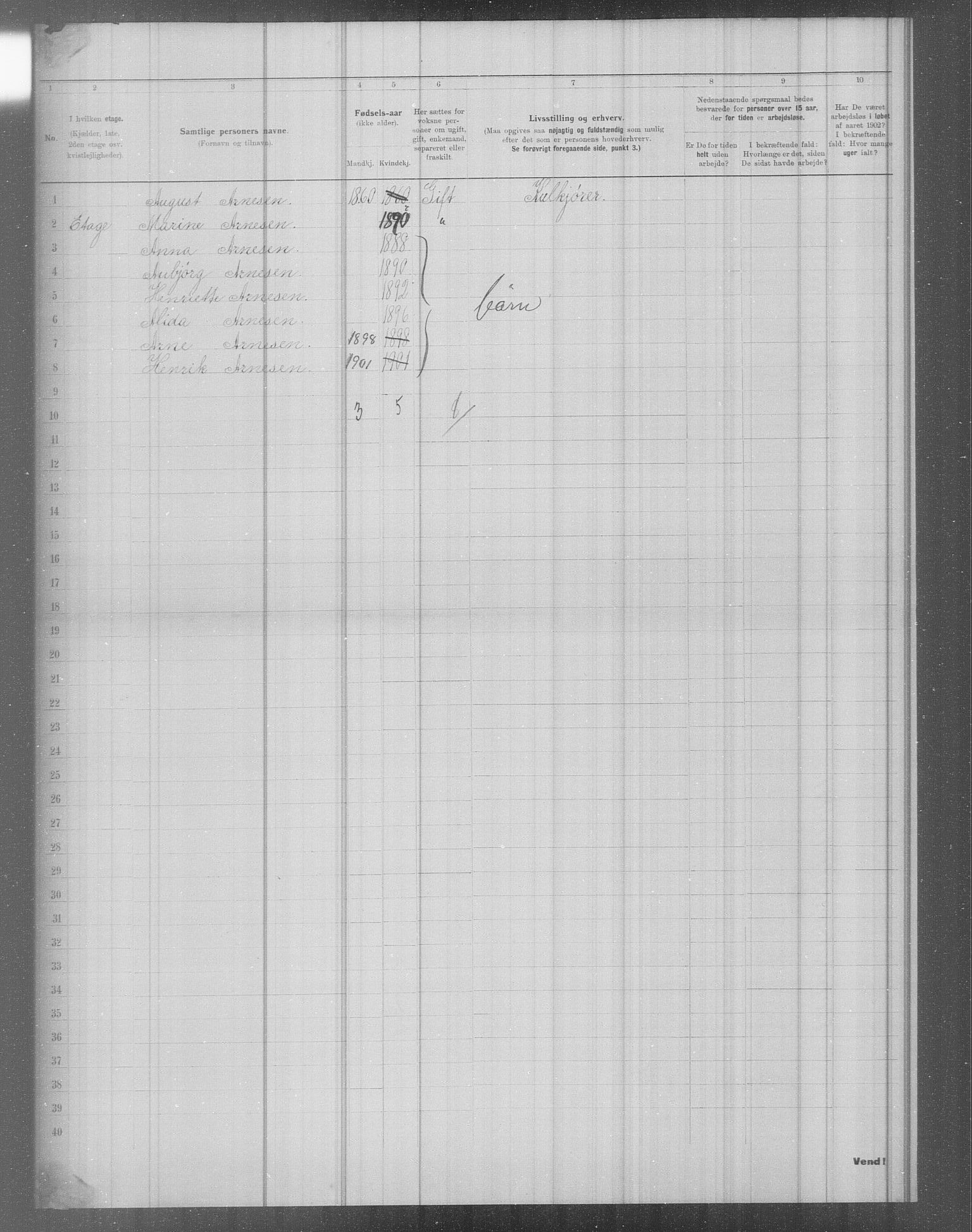 OBA, Municipal Census 1902 for Kristiania, 1902, p. 3852