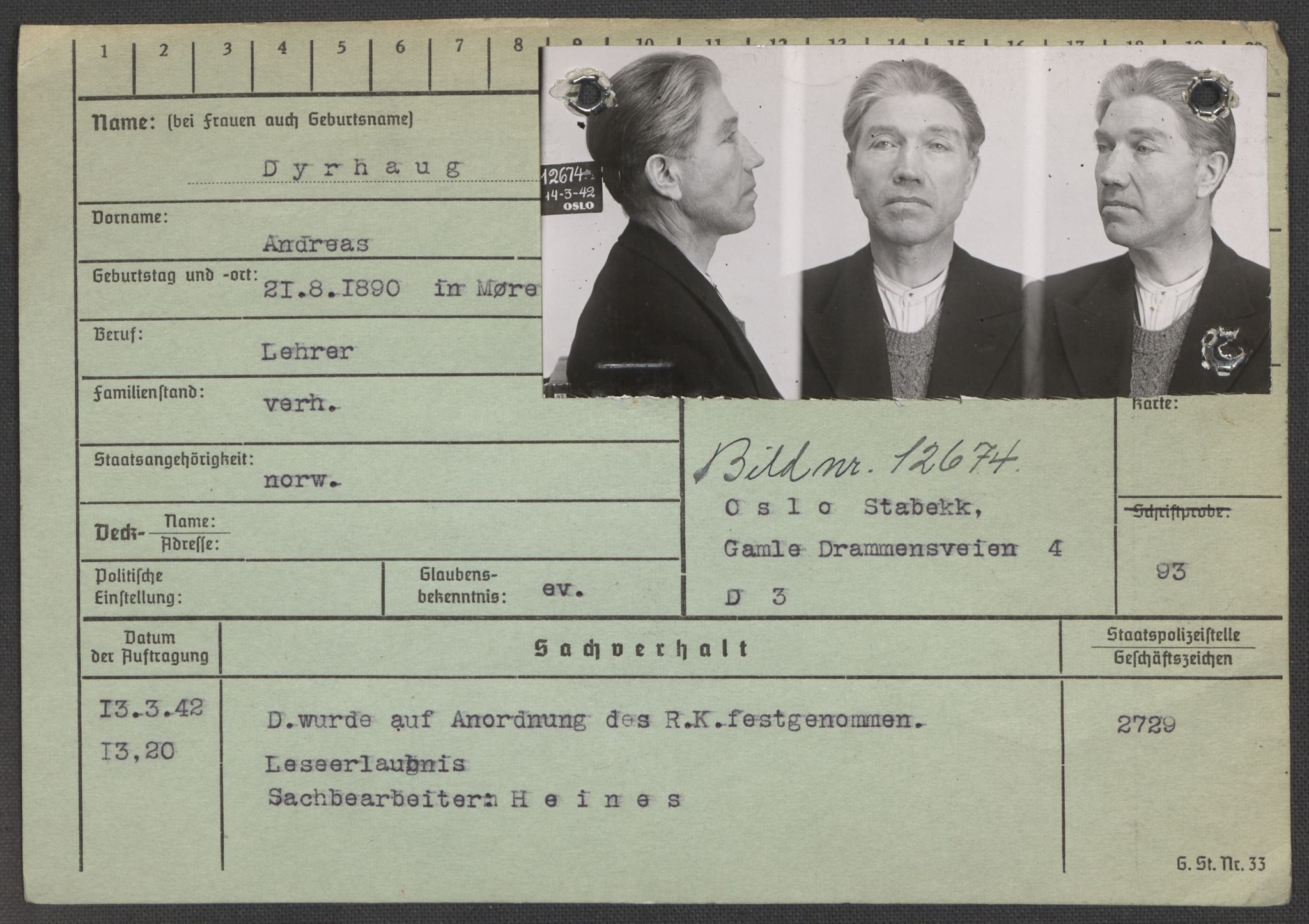 Befehlshaber der Sicherheitspolizei und des SD, AV/RA-RAFA-5969/E/Ea/Eaa/L0002: Register over norske fanger i Møllergata 19: Bj-Eng, 1940-1945, p. 1123