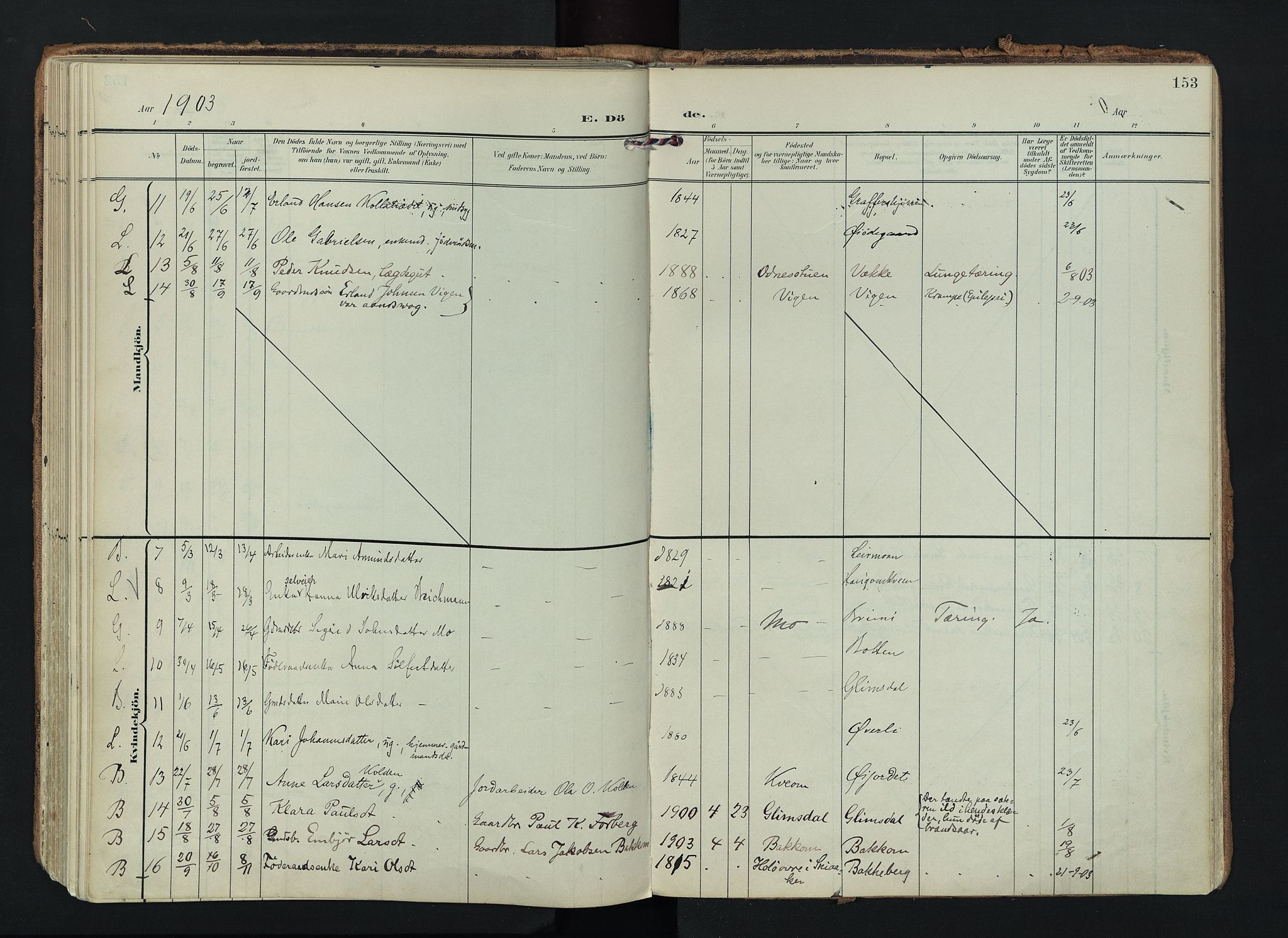 Lom prestekontor, SAH/PREST-070/K/L0010: Parish register (official) no. 10, 1899-1926, p. 153