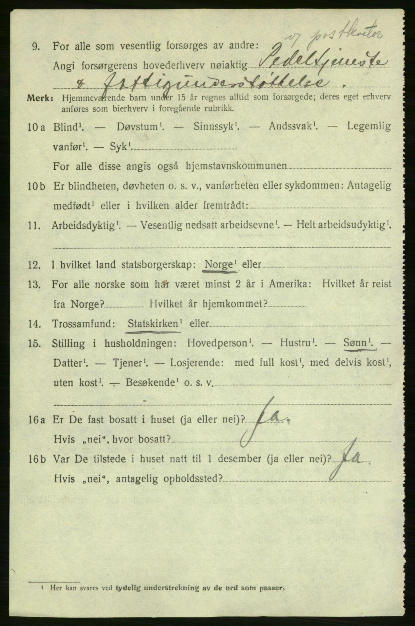 SAB, 1920 census for Florø, 1920, p. 1079