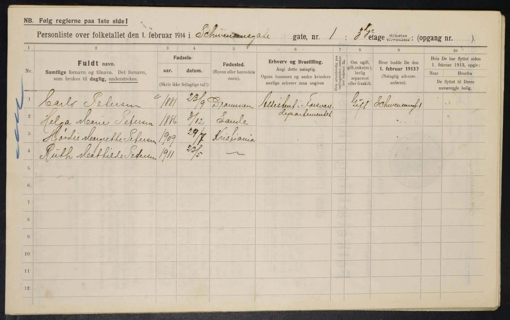 OBA, Municipal Census 1914 for Kristiania, 1914, p. 92490