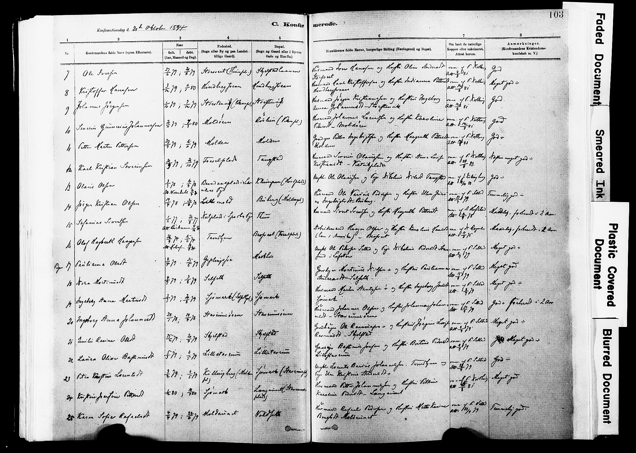 Ministerialprotokoller, klokkerbøker og fødselsregistre - Nord-Trøndelag, SAT/A-1458/744/L0420: Parish register (official) no. 744A04, 1882-1904, p. 103