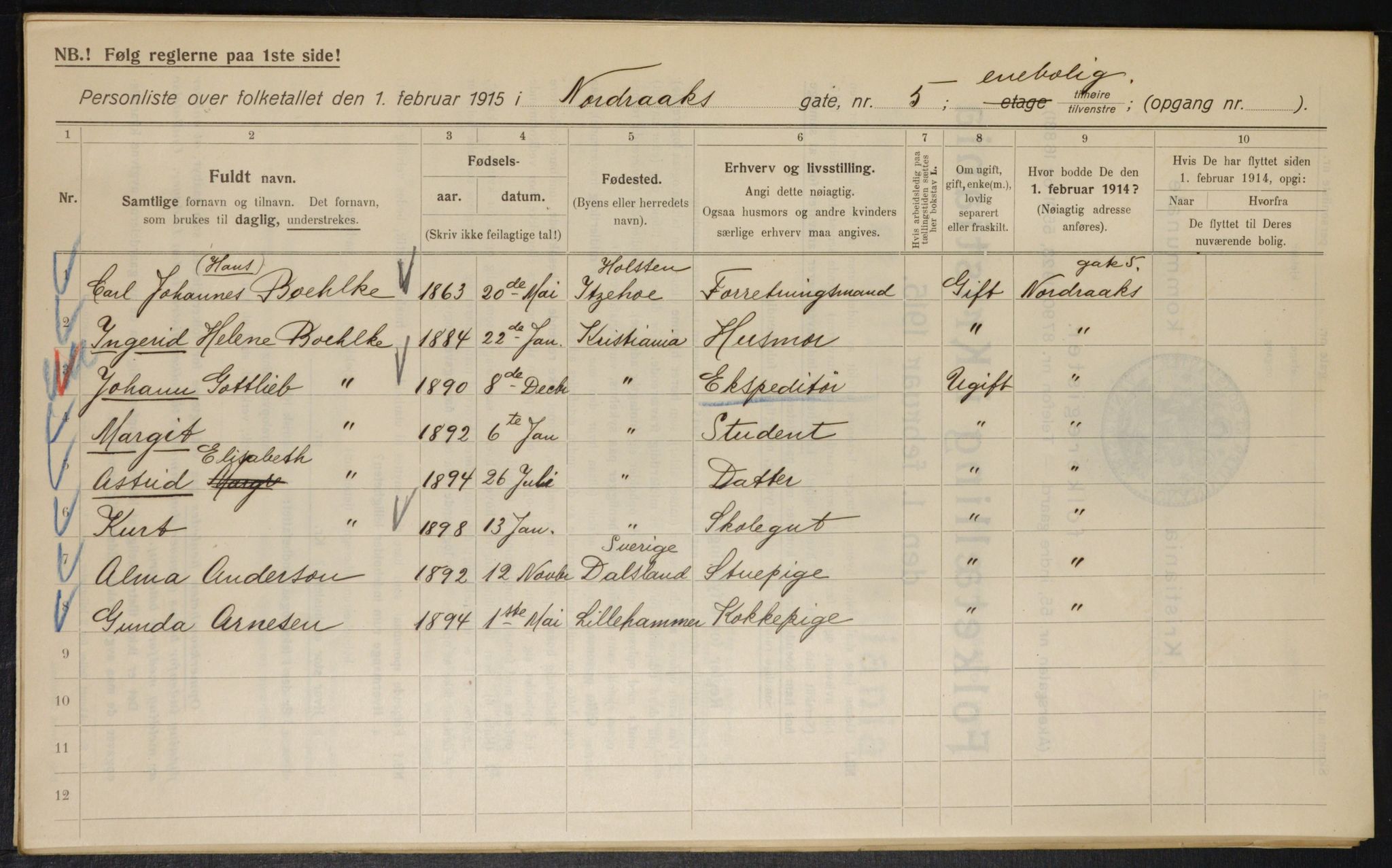 OBA, Municipal Census 1915 for Kristiania, 1915, p. 72752