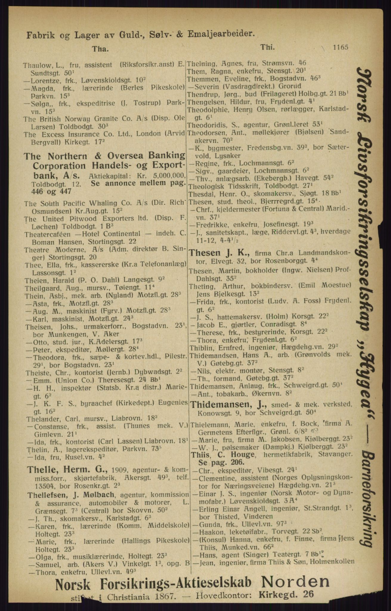 Kristiania/Oslo adressebok, PUBL/-, 1916, p. 1165