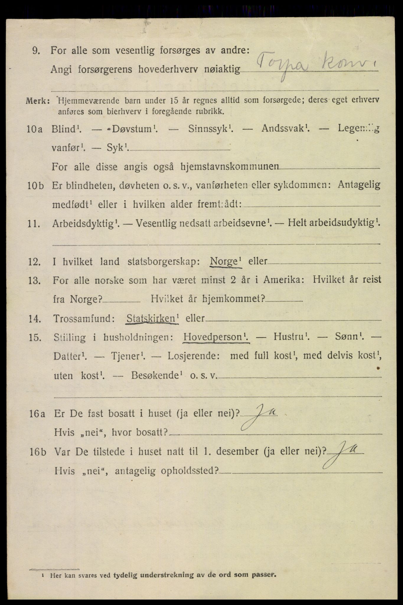 SAH, 1920 census for Torpa, 1920, p. 5230