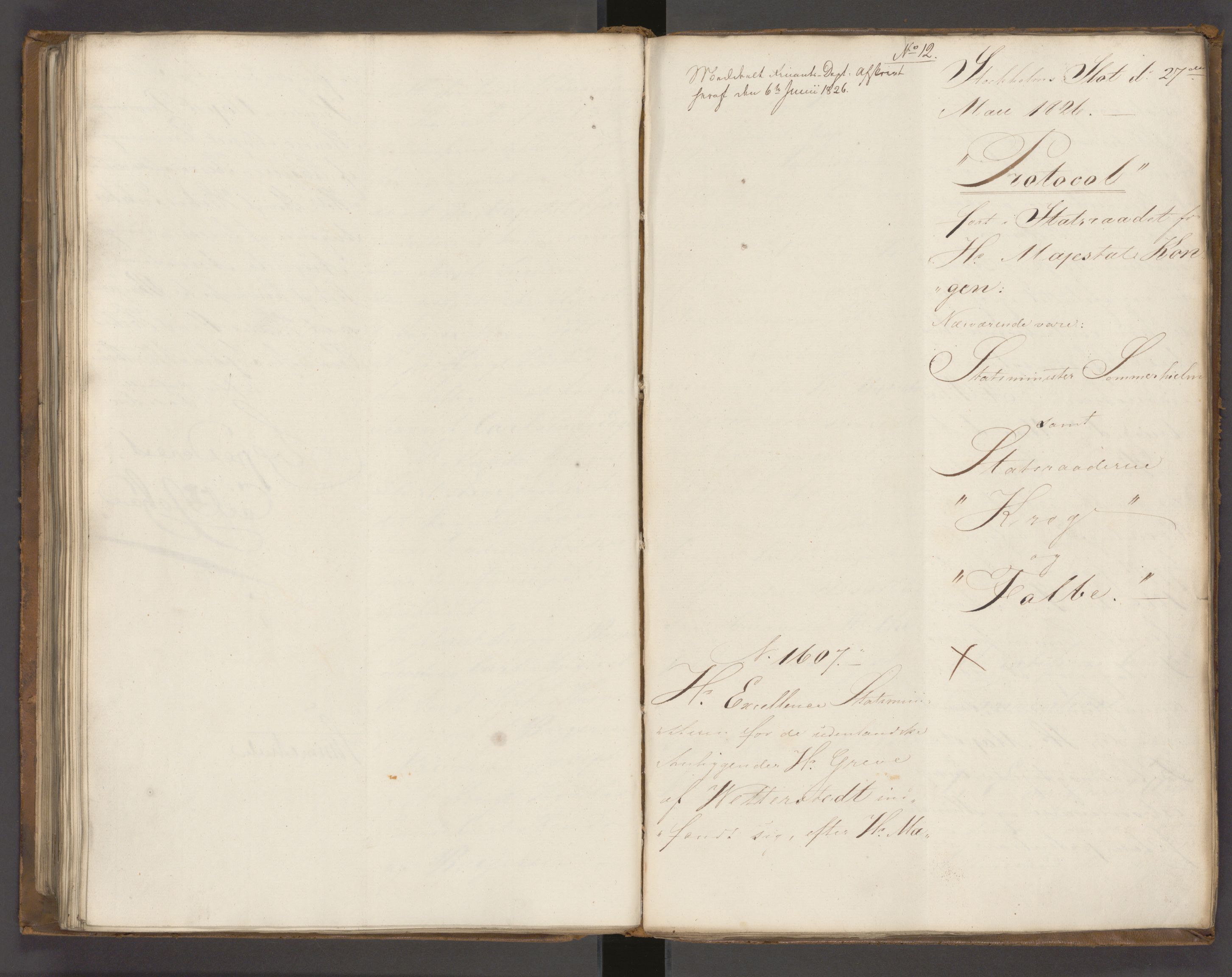 Statsrådssekretariatet, AV/RA-S-1001/A/Ab/L0022: Kgl. res. nr. 1210-1721, 1. halvår, 1826
