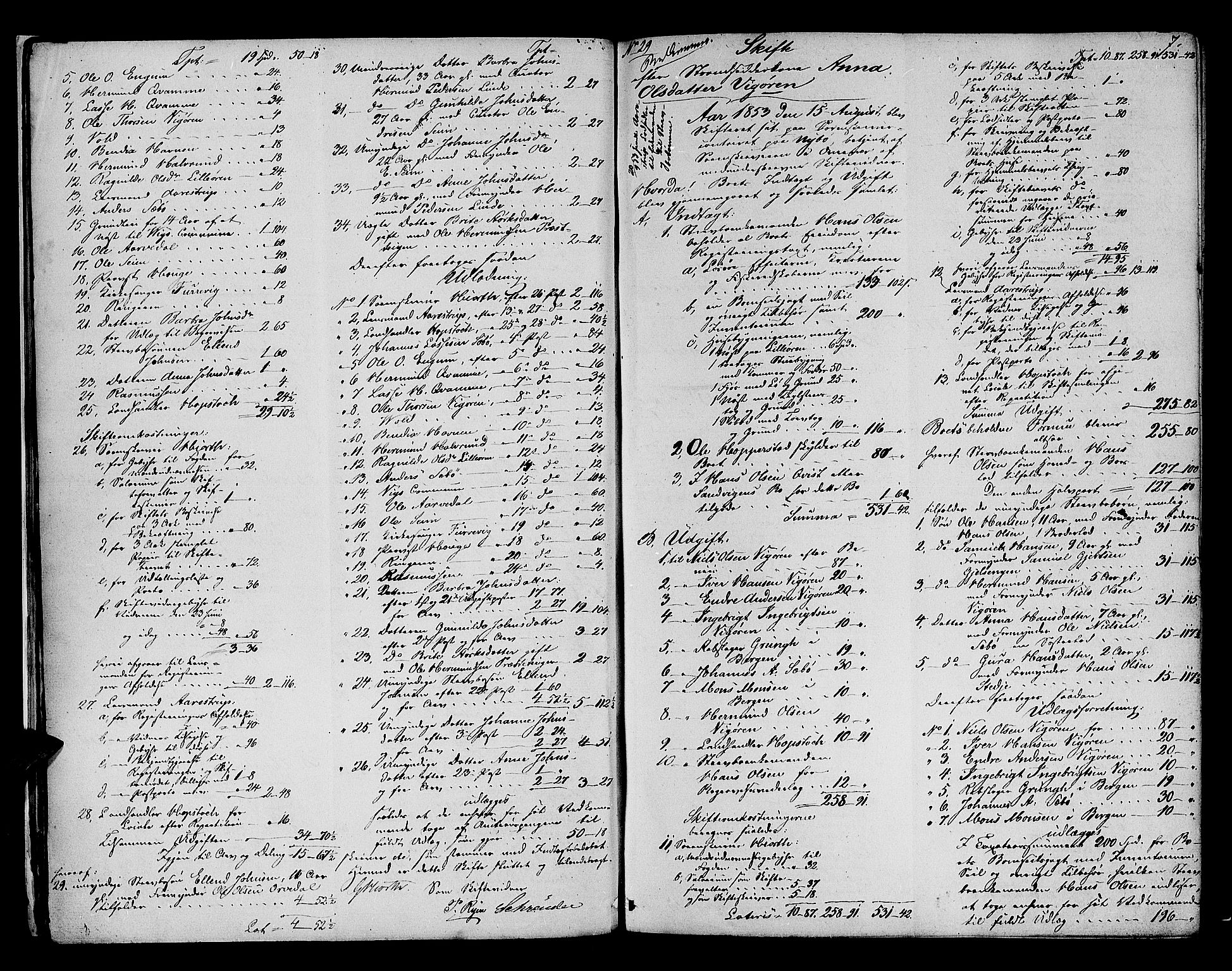 Ytre Sogn tingrett, AV/SAB-A-2601/1/H/Hc/L0001a: Skifteutlodningsprotokoll, 1853-1868, p. 6b-7a