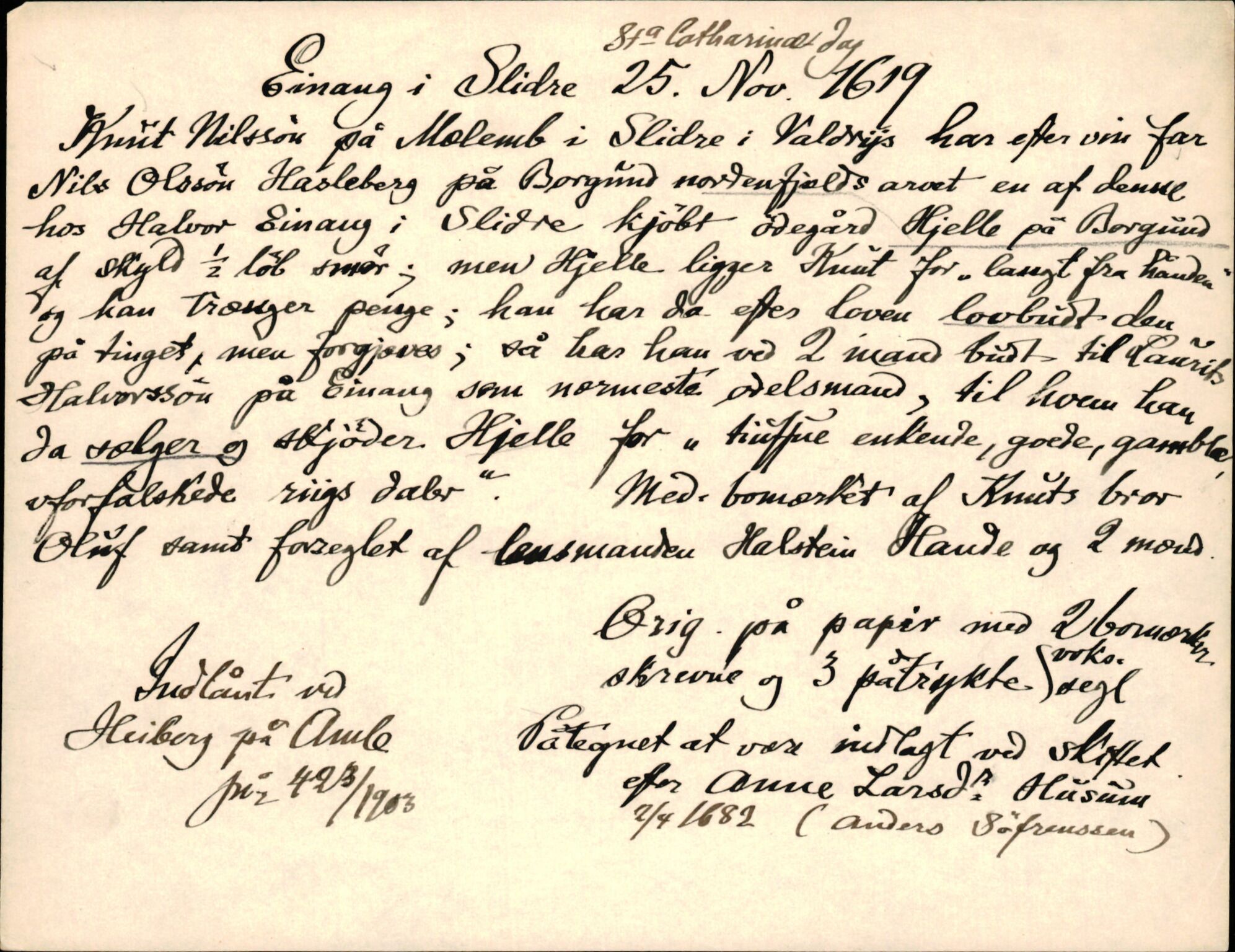 Riksarkivets diplomsamling, AV/RA-EA-5965/F35/F35d/L0002: Innlånte diplomer, seddelregister, 1592-1620, p. 781