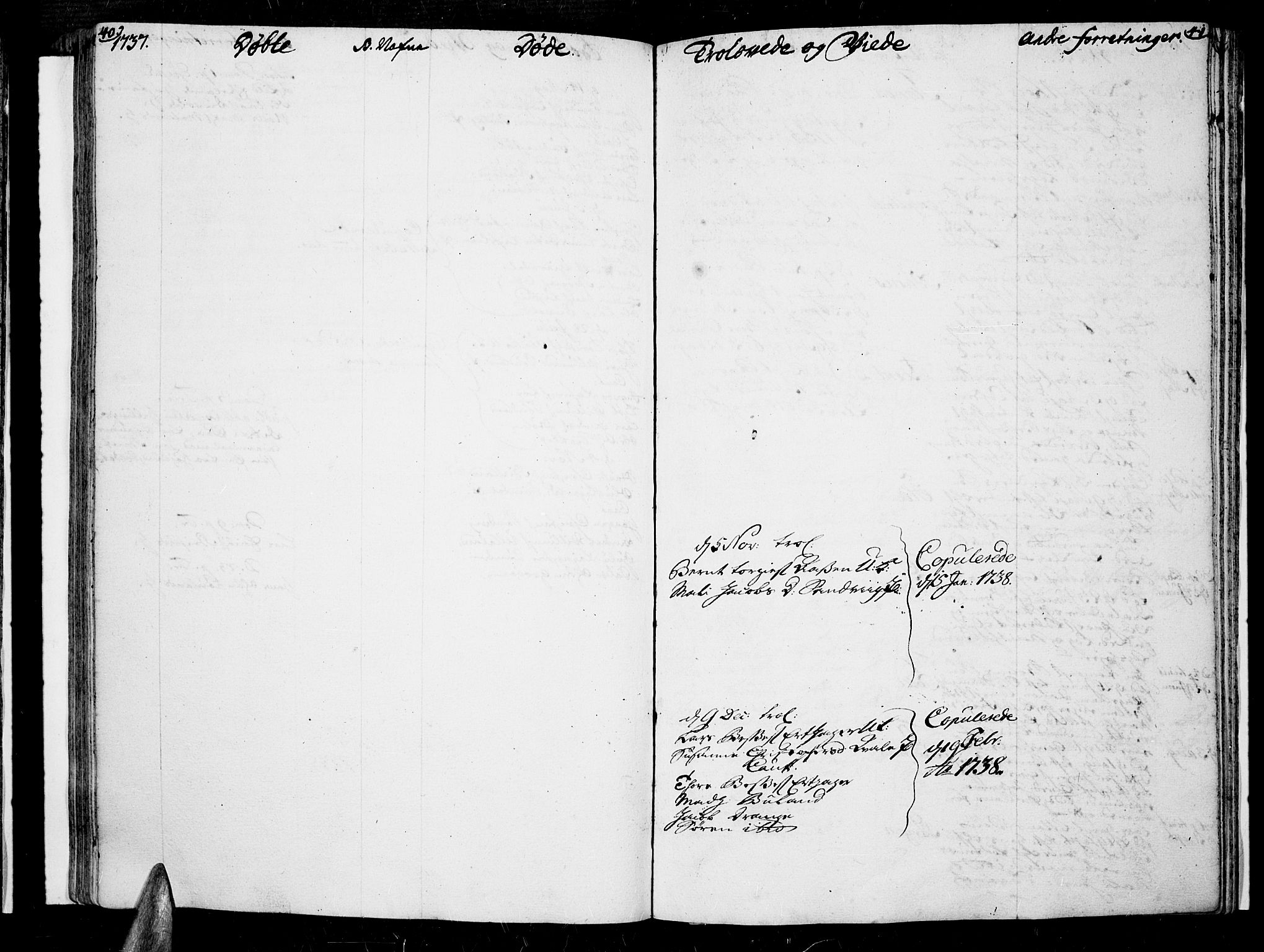 Lista sokneprestkontor, AV/SAK-1111-0027/F/Fa/L0002: Parish register (official) no. A 2 /2, 1726-1753, p. 40-41