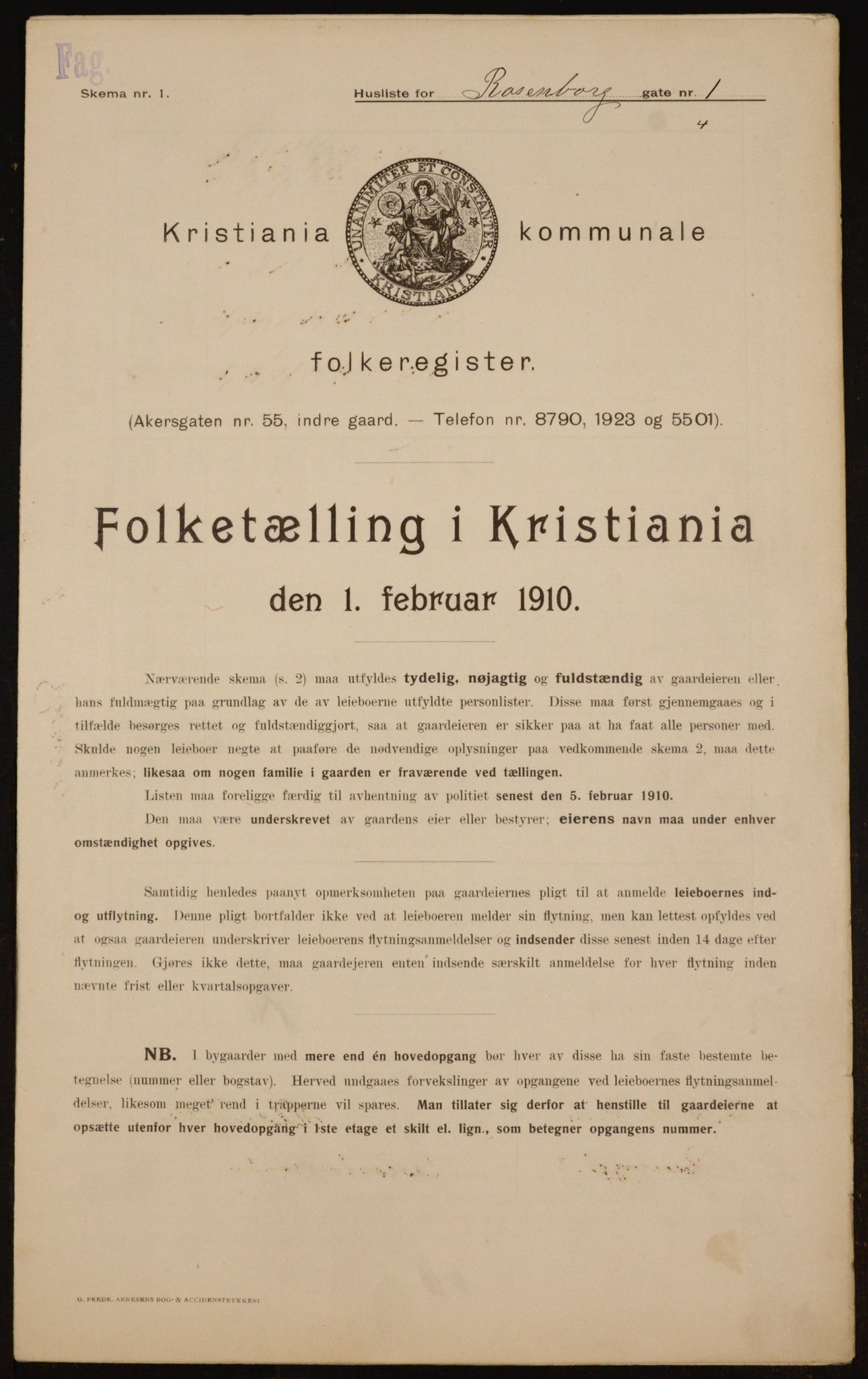 OBA, Municipal Census 1910 for Kristiania, 1910, p. 79696