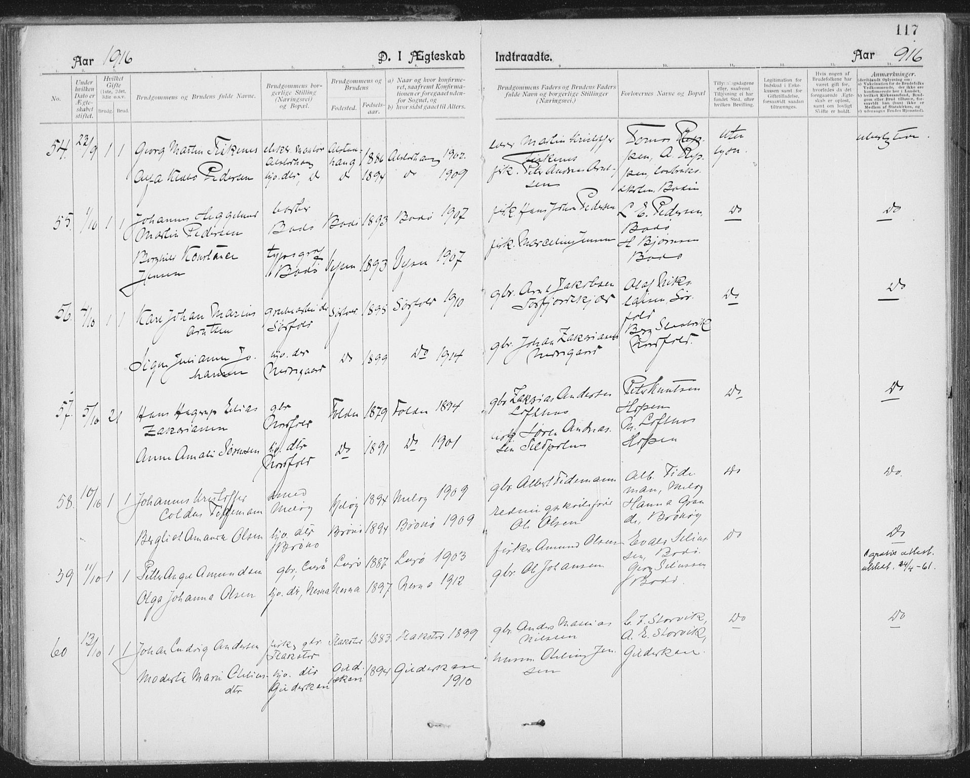 Ministerialprotokoller, klokkerbøker og fødselsregistre - Nordland, SAT/A-1459/801/L0012: Parish register (official) no. 801A12, 1900-1916, p. 117