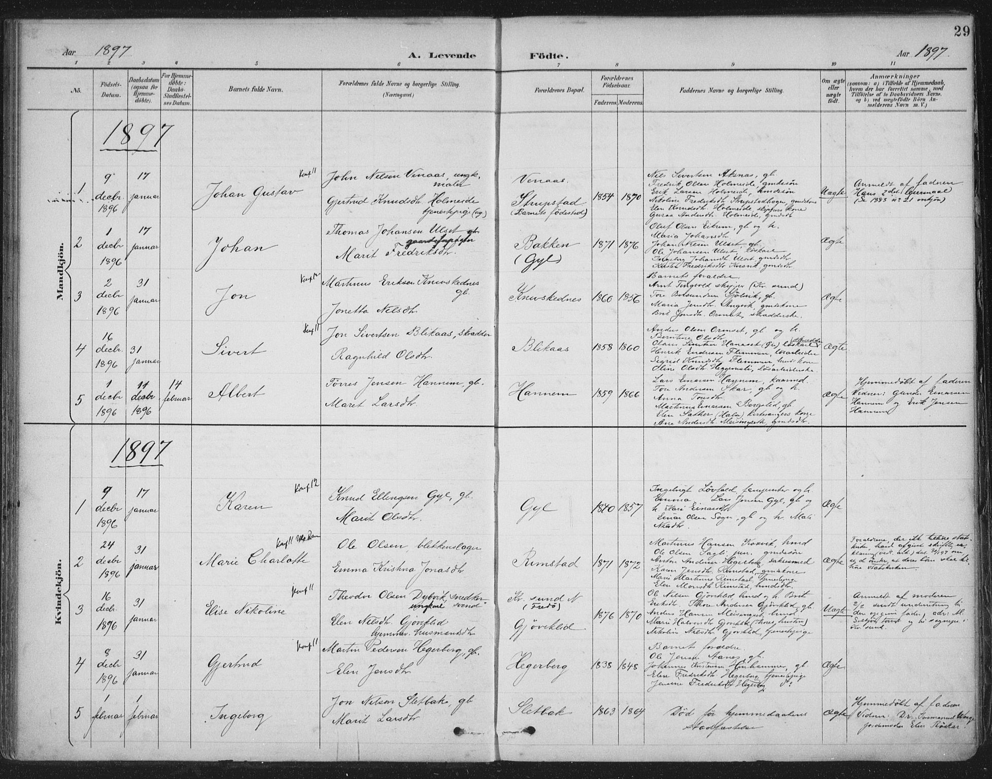 Ministerialprotokoller, klokkerbøker og fødselsregistre - Møre og Romsdal, AV/SAT-A-1454/586/L0988: Parish register (official) no. 586A14, 1893-1905, p. 29