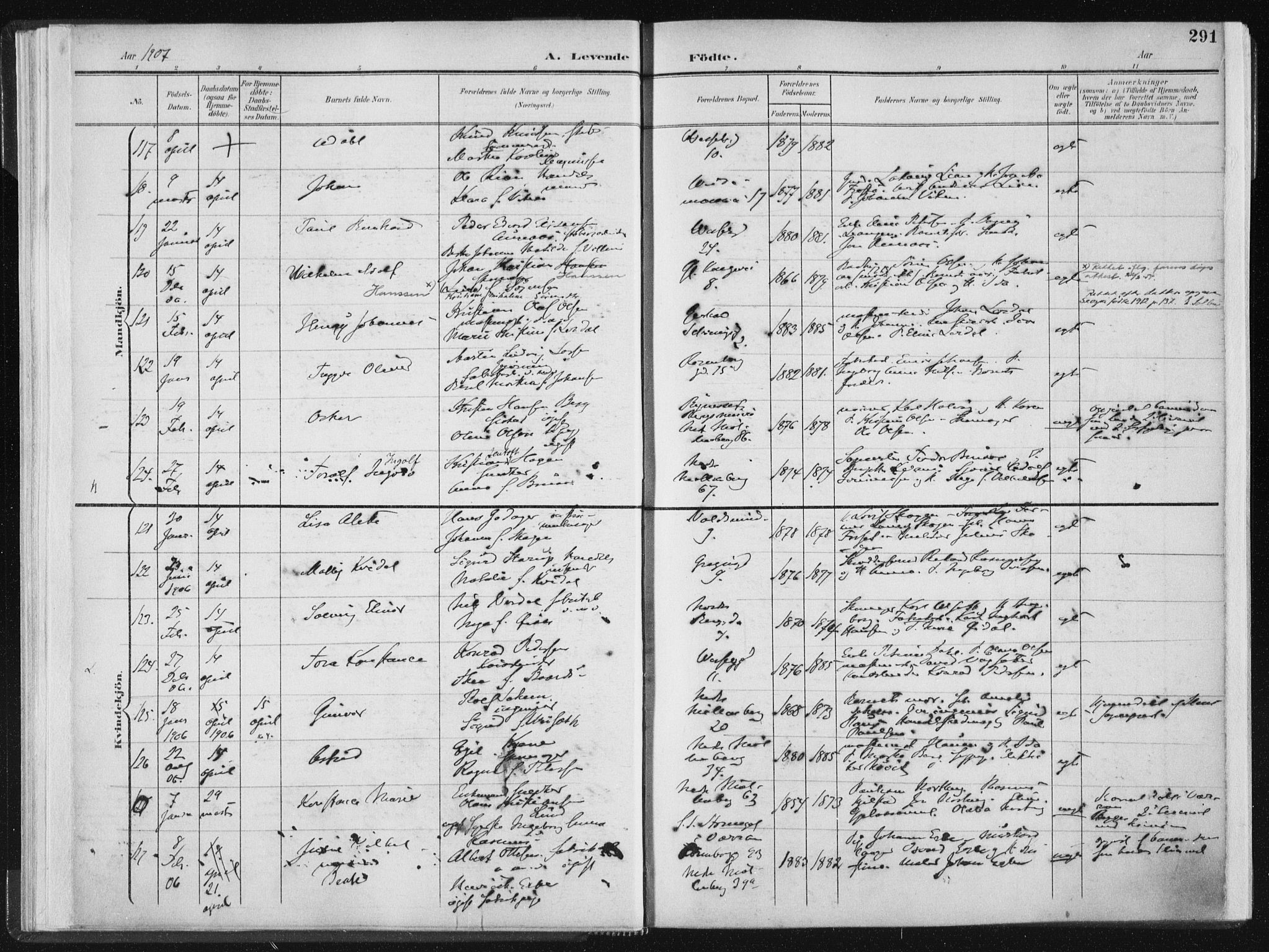 Ministerialprotokoller, klokkerbøker og fødselsregistre - Sør-Trøndelag, SAT/A-1456/604/L0200: Parish register (official) no. 604A20II, 1901-1908, p. 291