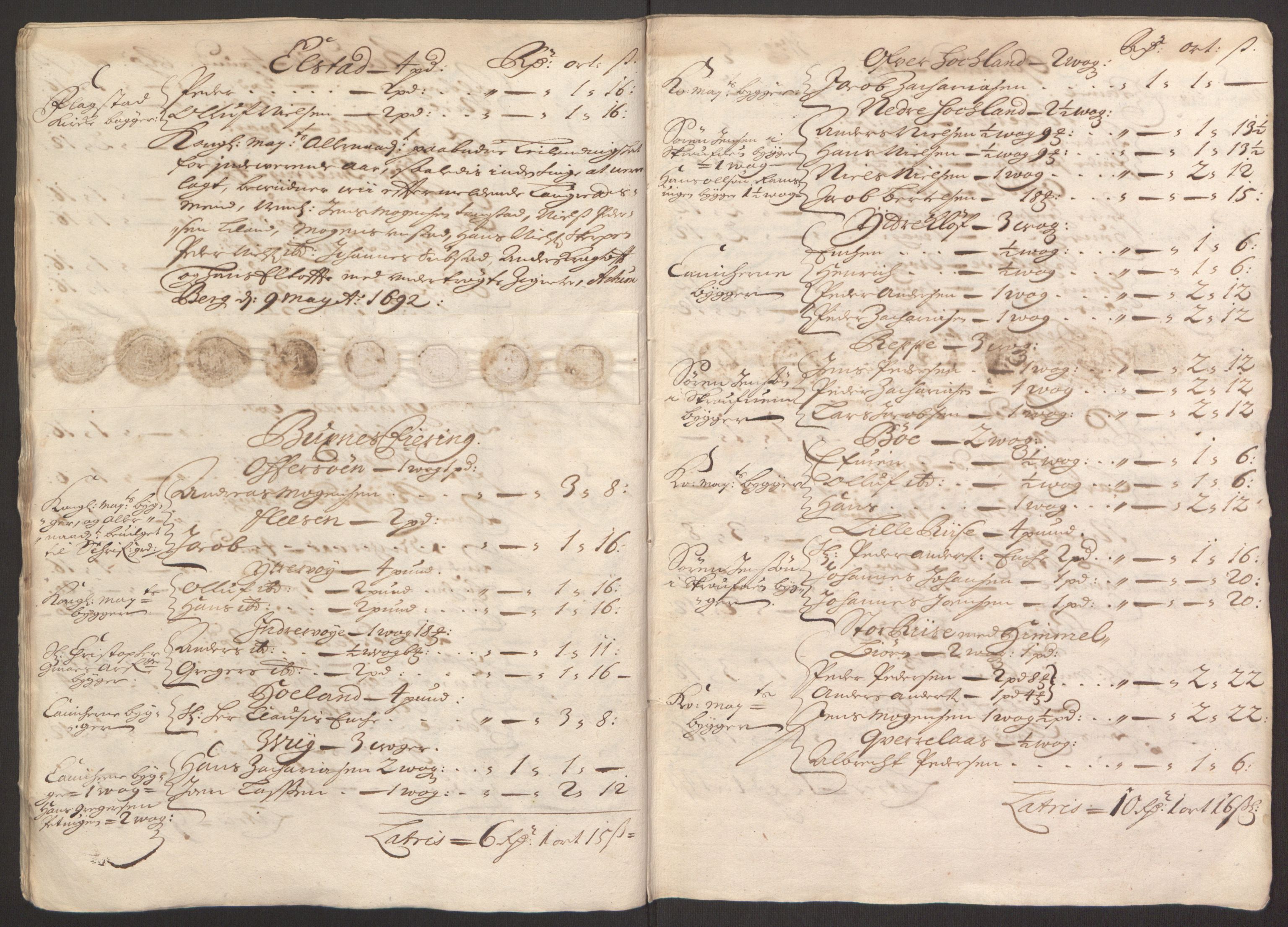 Rentekammeret inntil 1814, Reviderte regnskaper, Fogderegnskap, AV/RA-EA-4092/R67/L4675: Fogderegnskap Vesterålen, Andenes og Lofoten, 1691-1693, p. 124