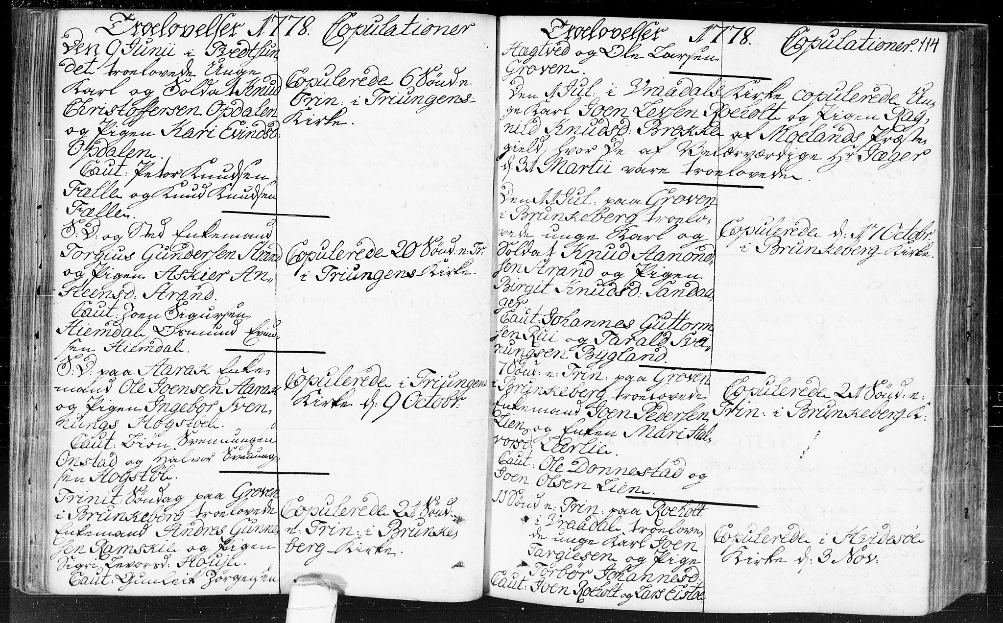 Kviteseid kirkebøker, SAKO/A-276/F/Fa/L0002: Parish register (official) no. I 2, 1773-1786, p. 114