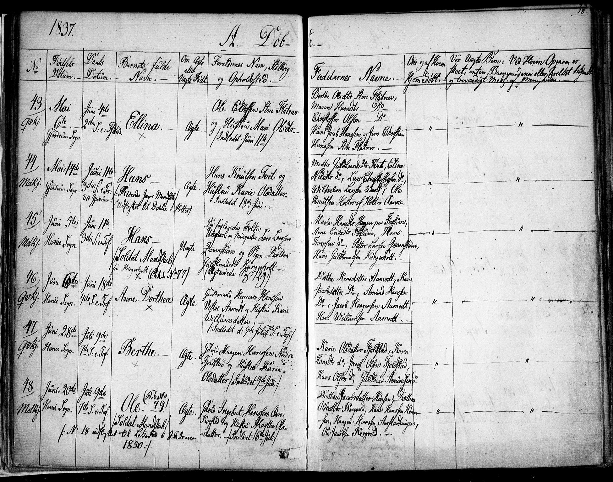 Gjerdrum prestekontor Kirkebøker, SAO/A-10412b/F/Fa/L0005: Parish register (official) no. I 5, 1835-1845, p. 18