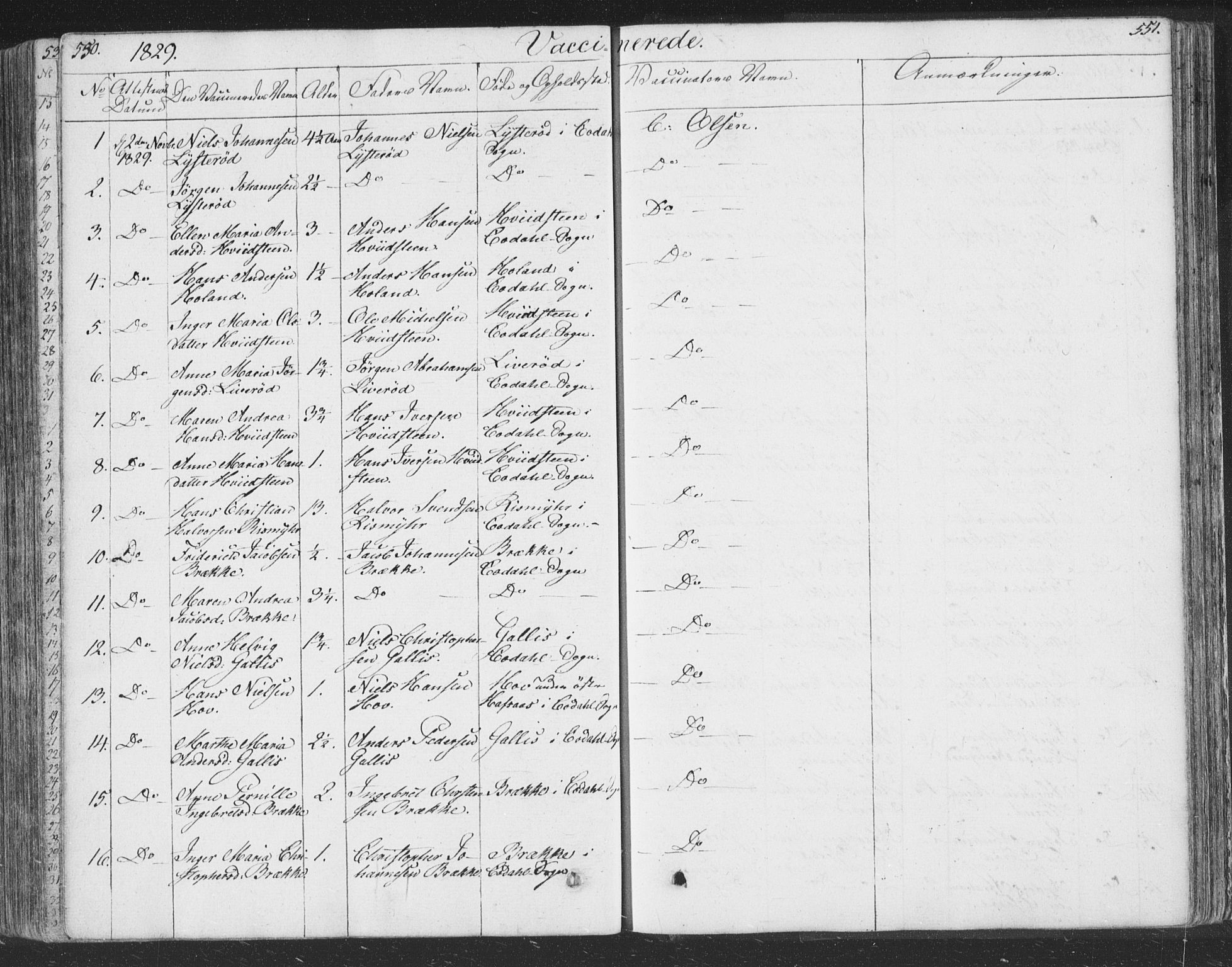 Andebu kirkebøker, AV/SAKO-A-336/F/Fa/L0004: Parish register (official) no. 4, 1829-1856, p. 550-551