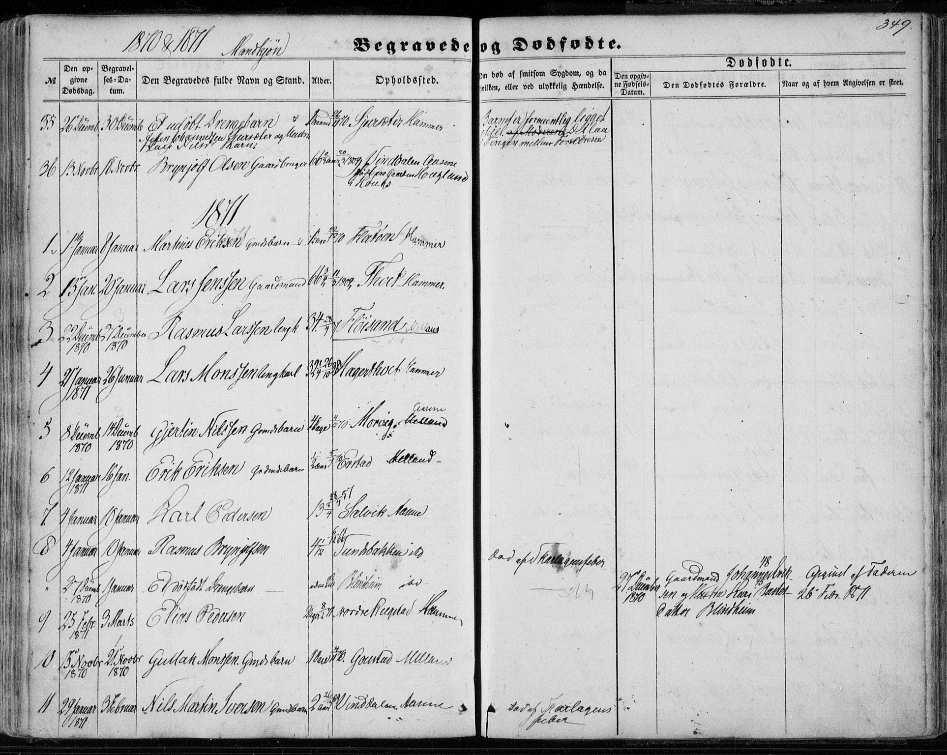 Hamre sokneprestembete, AV/SAB-A-75501/H/Ha/Haa/Haaa/L0014: Parish register (official) no. A 14, 1858-1872, p. 349