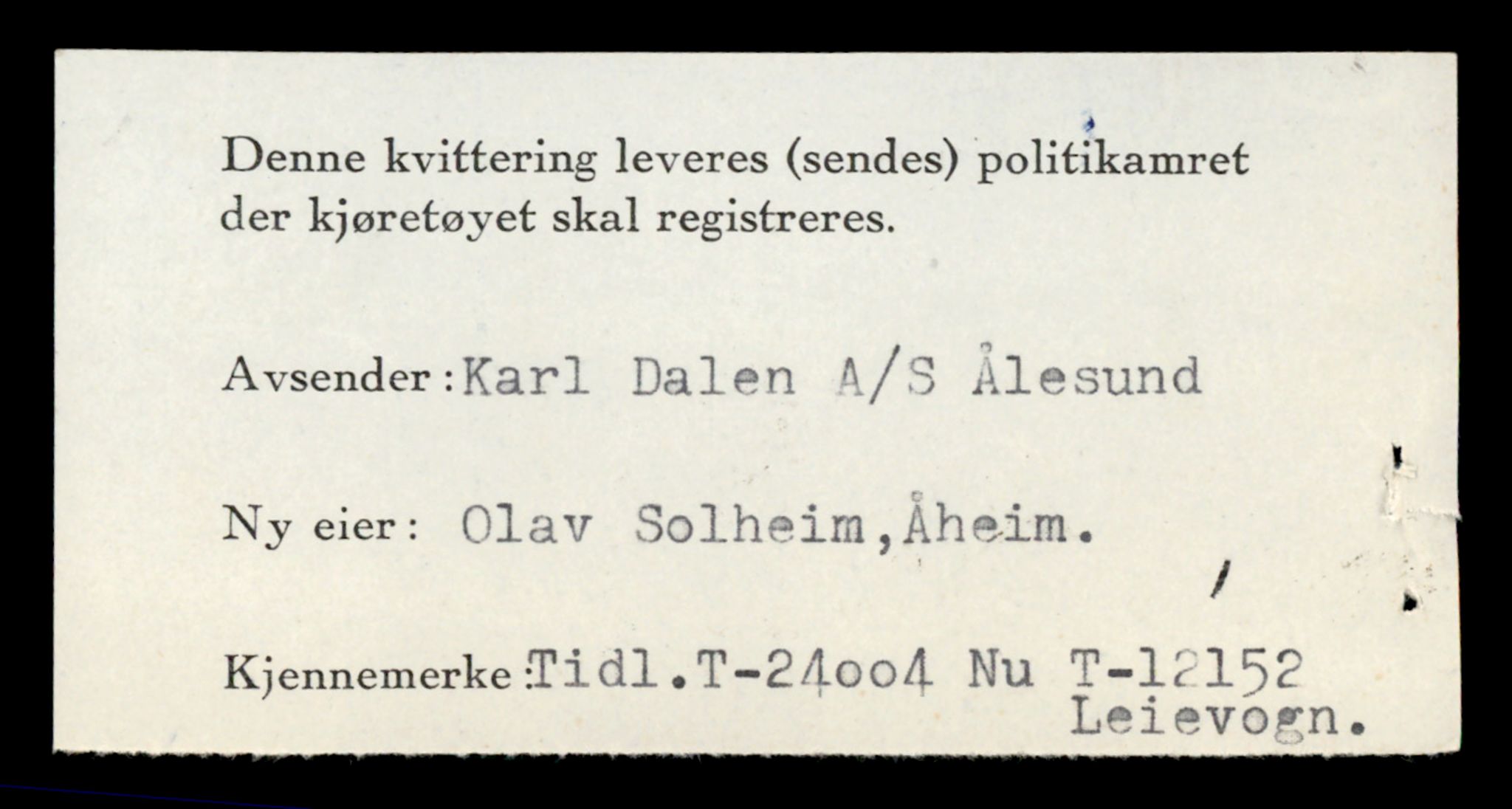 Møre og Romsdal vegkontor - Ålesund trafikkstasjon, AV/SAT-A-4099/F/Fe/L0033: Registreringskort for kjøretøy T 12151 - T 12474, 1927-1998, p. 108