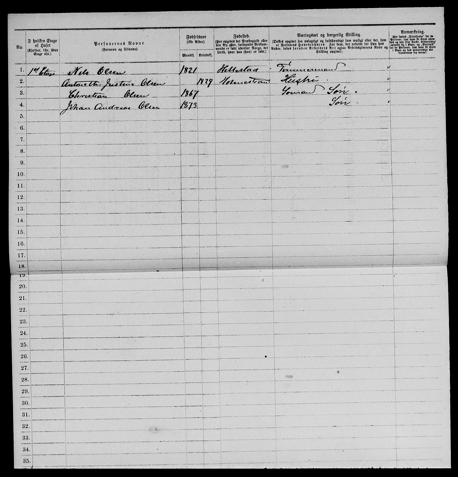 SAKO, 1885 census for 0702 Holmestrand, 1885, p. 23