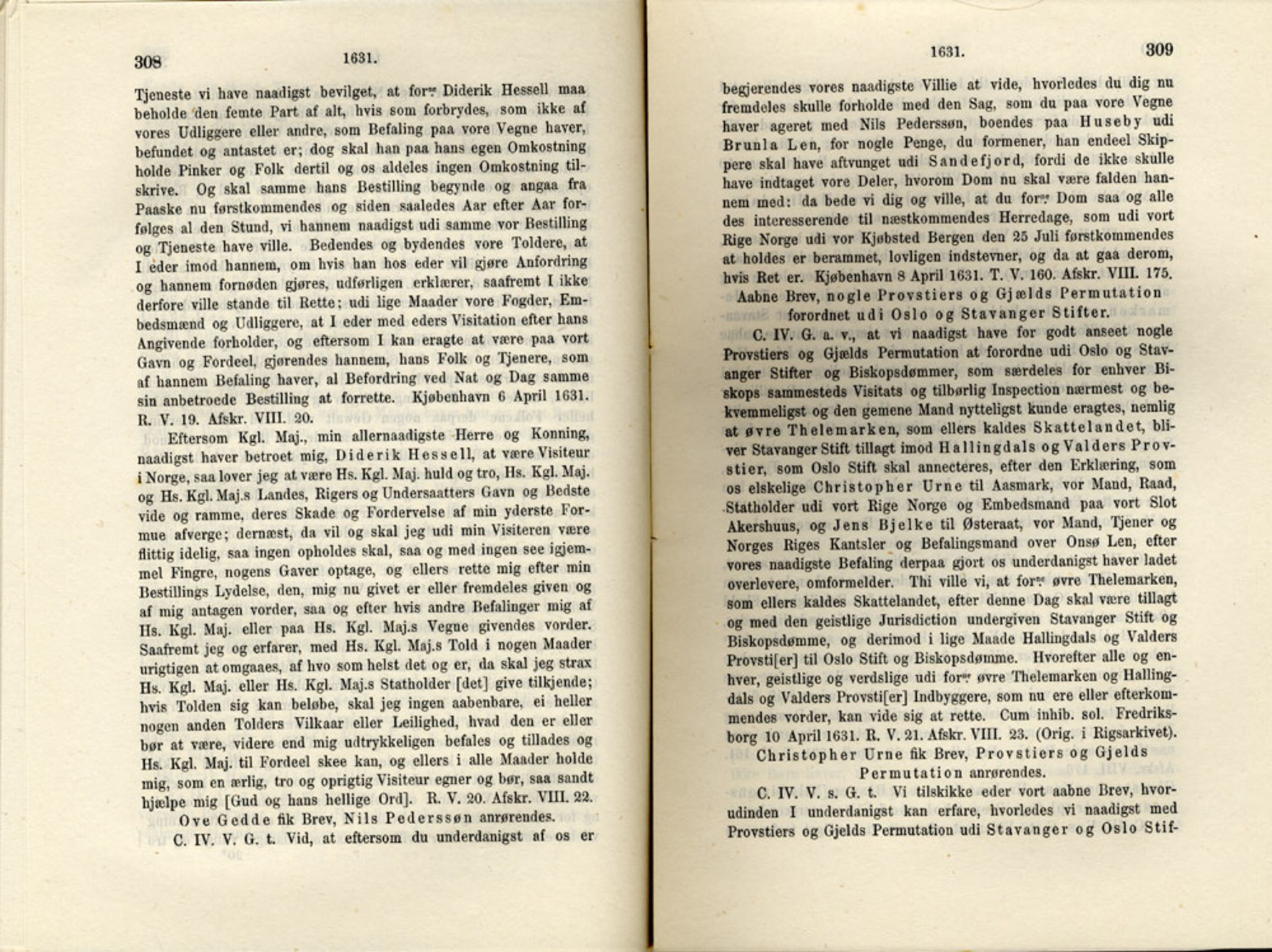 Publikasjoner utgitt av Det Norske Historiske Kildeskriftfond, PUBL/-/-/-: Norske Rigs-Registranter, bind 6, 1628-1634, p. 308-309